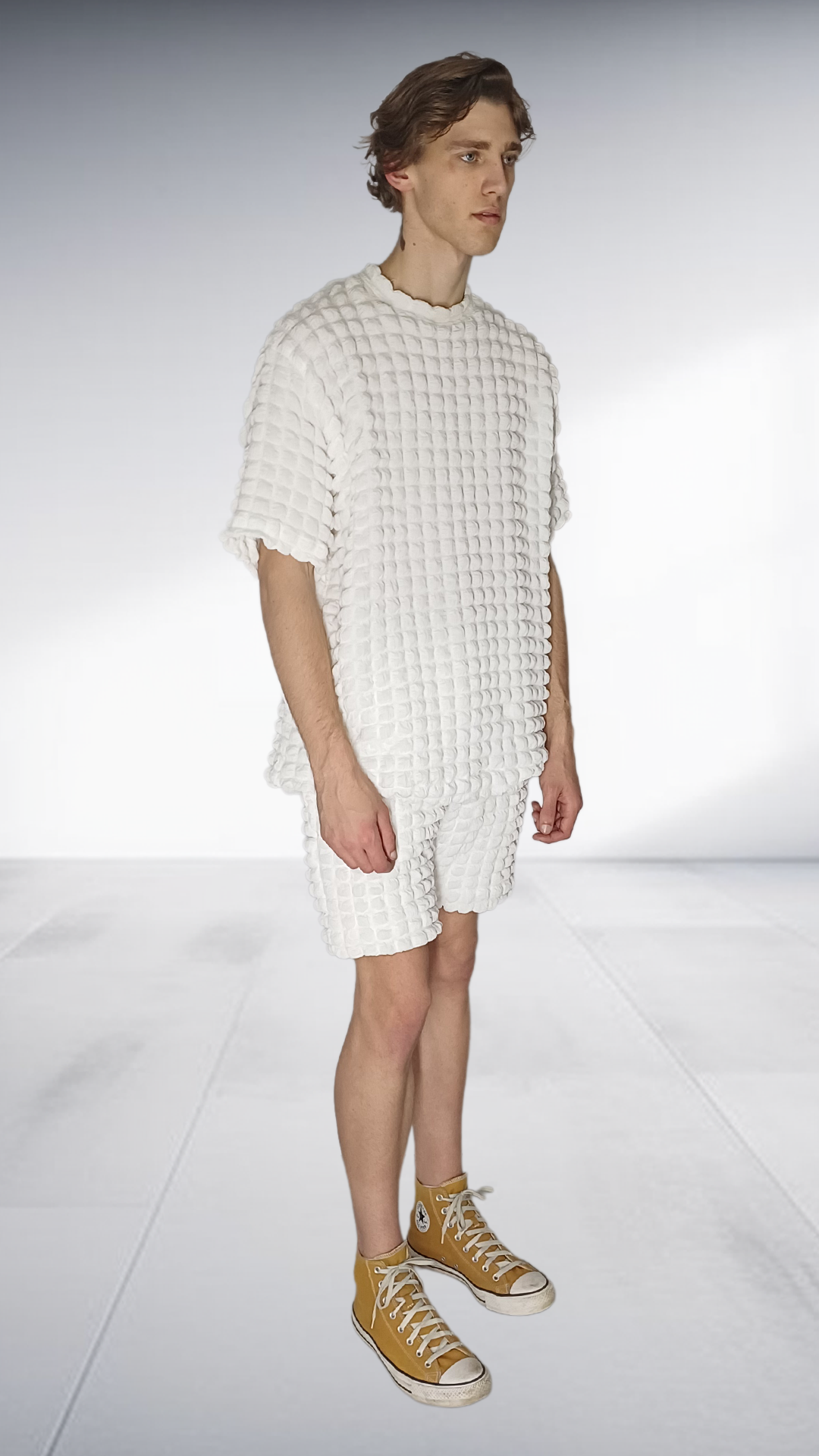 ZIMKHITHA White Textured Two-Piece Set