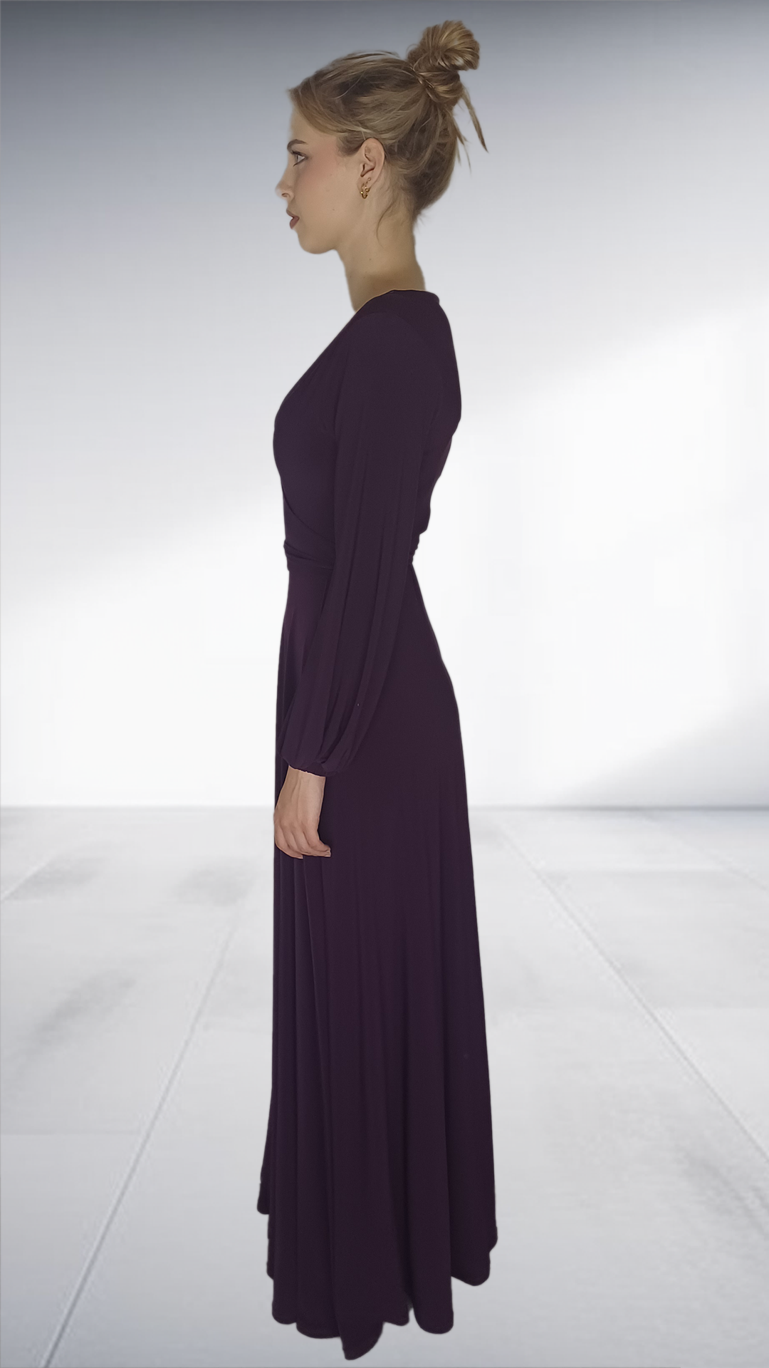 Deep Plum Wrap Maxi Dress