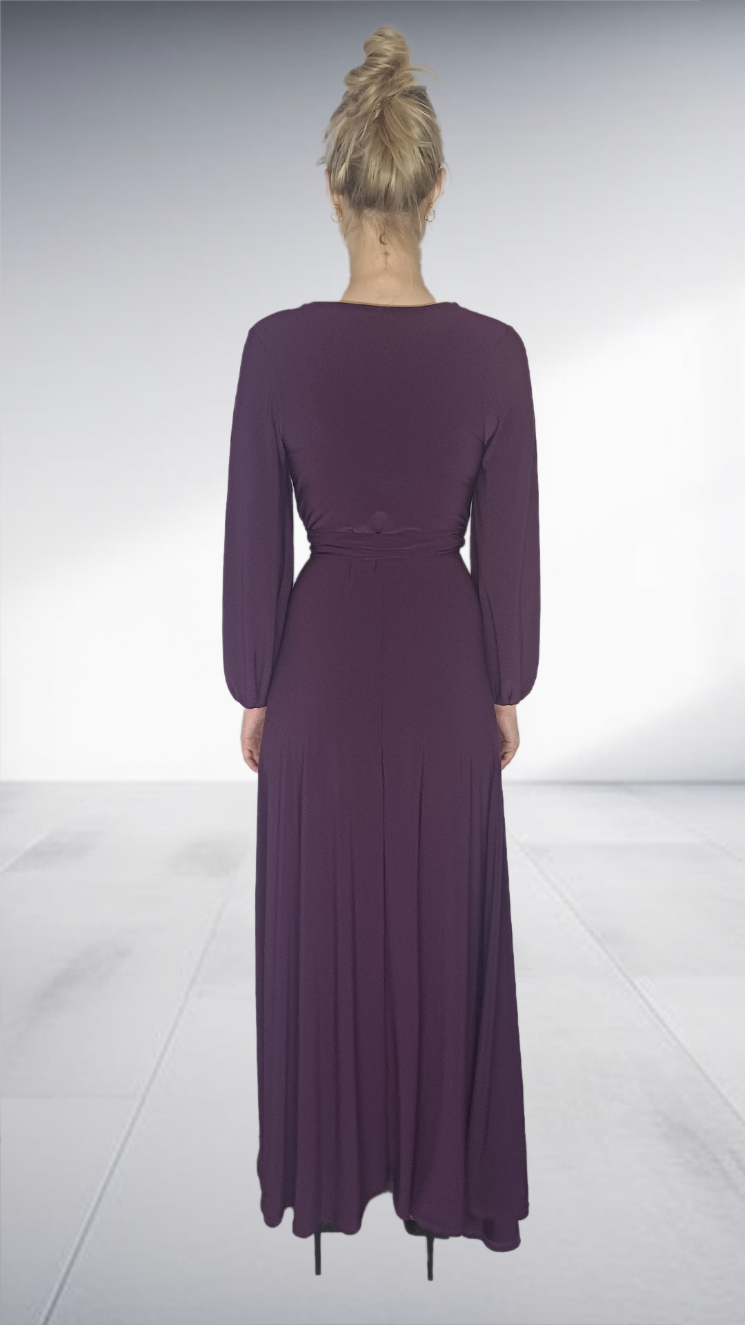 Deep Plum Wrap Maxi Dress