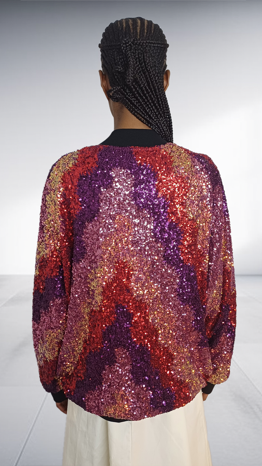 Sparkly Multicolor Sequin Bomber Jacket
