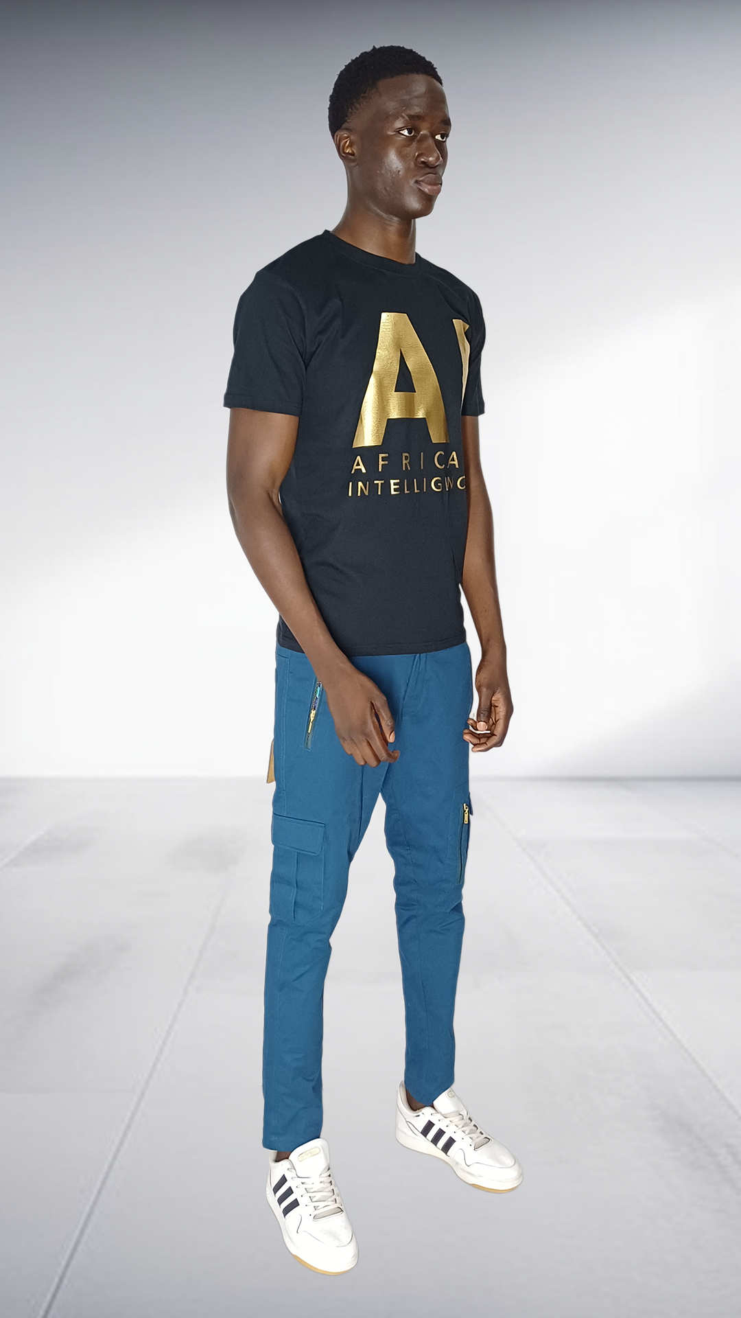 Naked Ape African Intelligence T-Shirt & Navy Cargo Pants Set