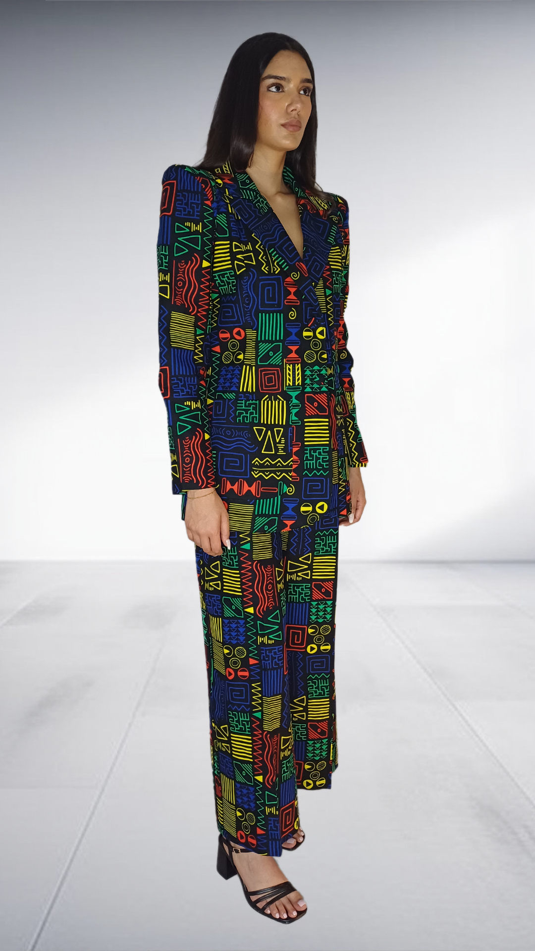 African Print Blazer Suit