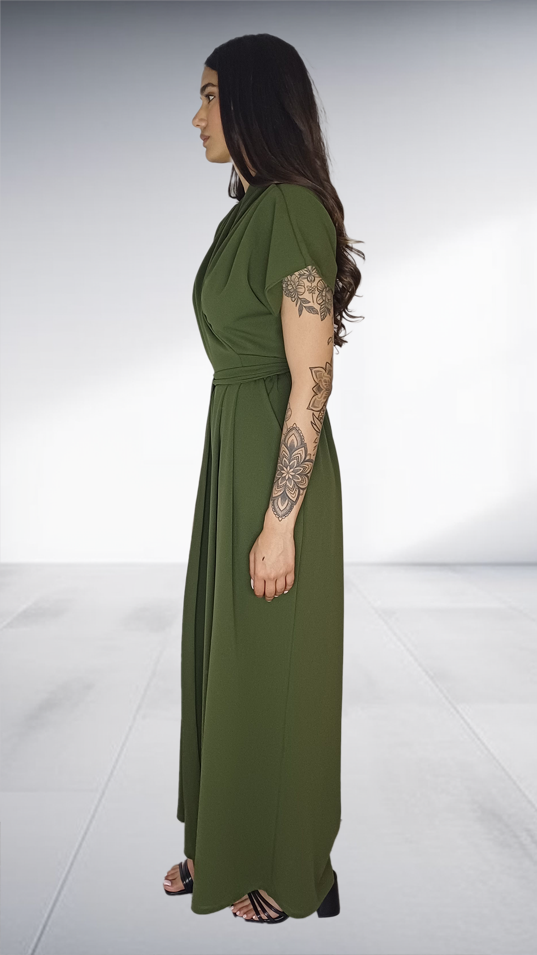 Olive Green Wrap Jumpsuit
