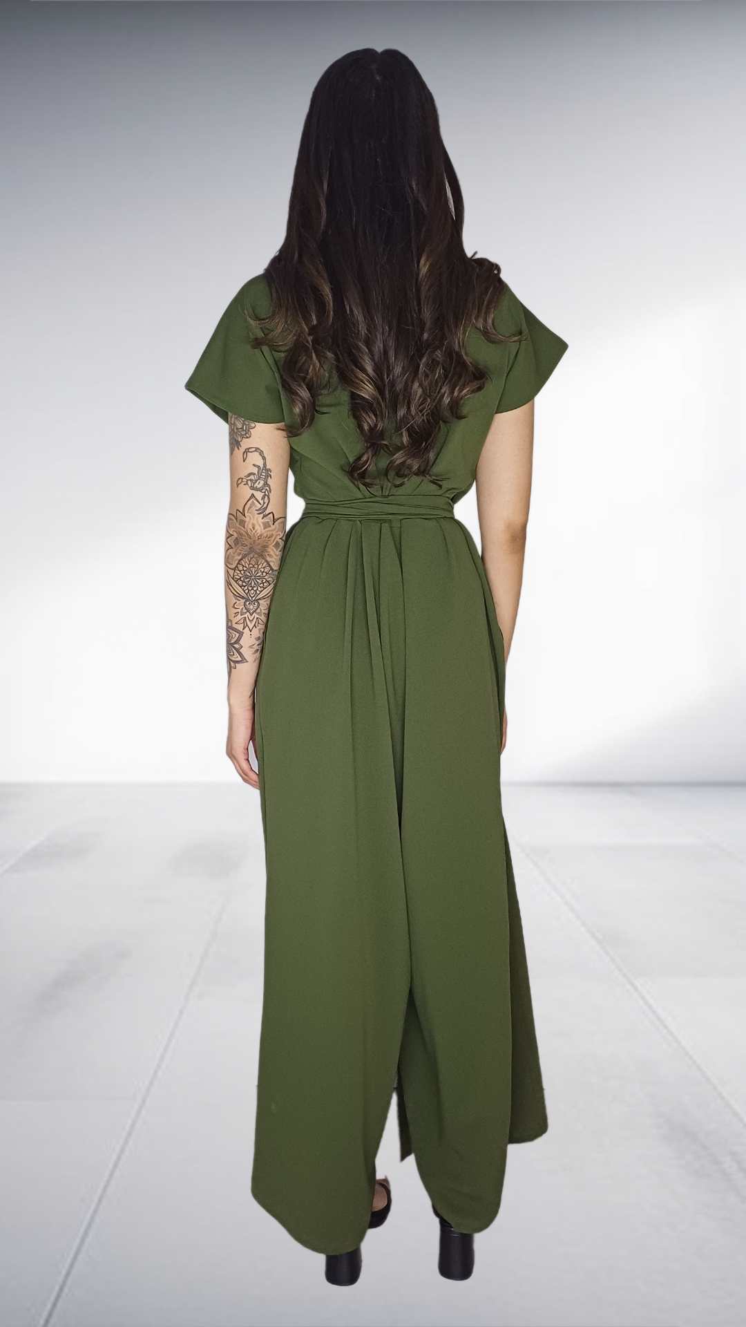 Olive Green Wrap Jumpsuit