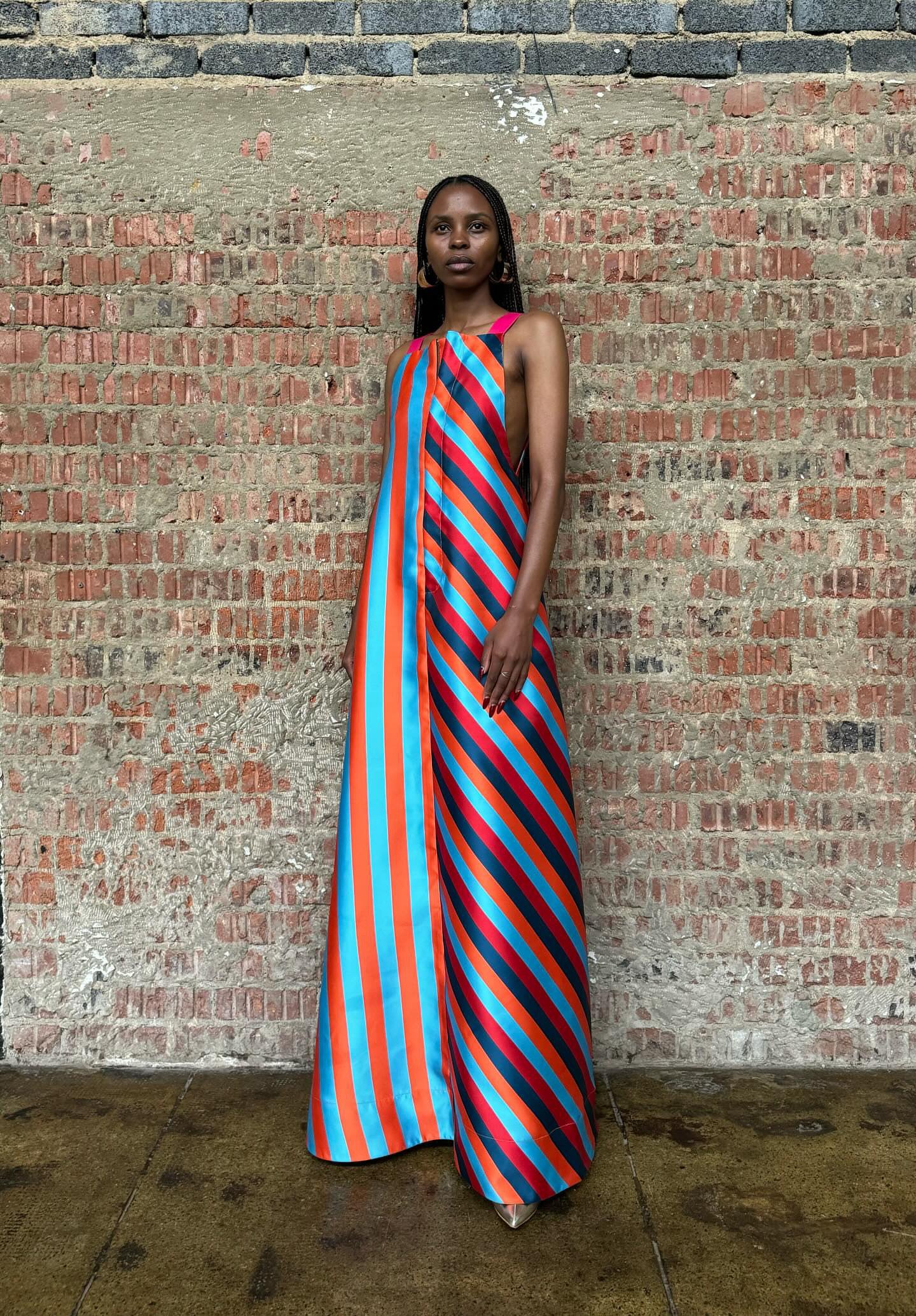 Inqina stripe maxi dress by Ezoketho