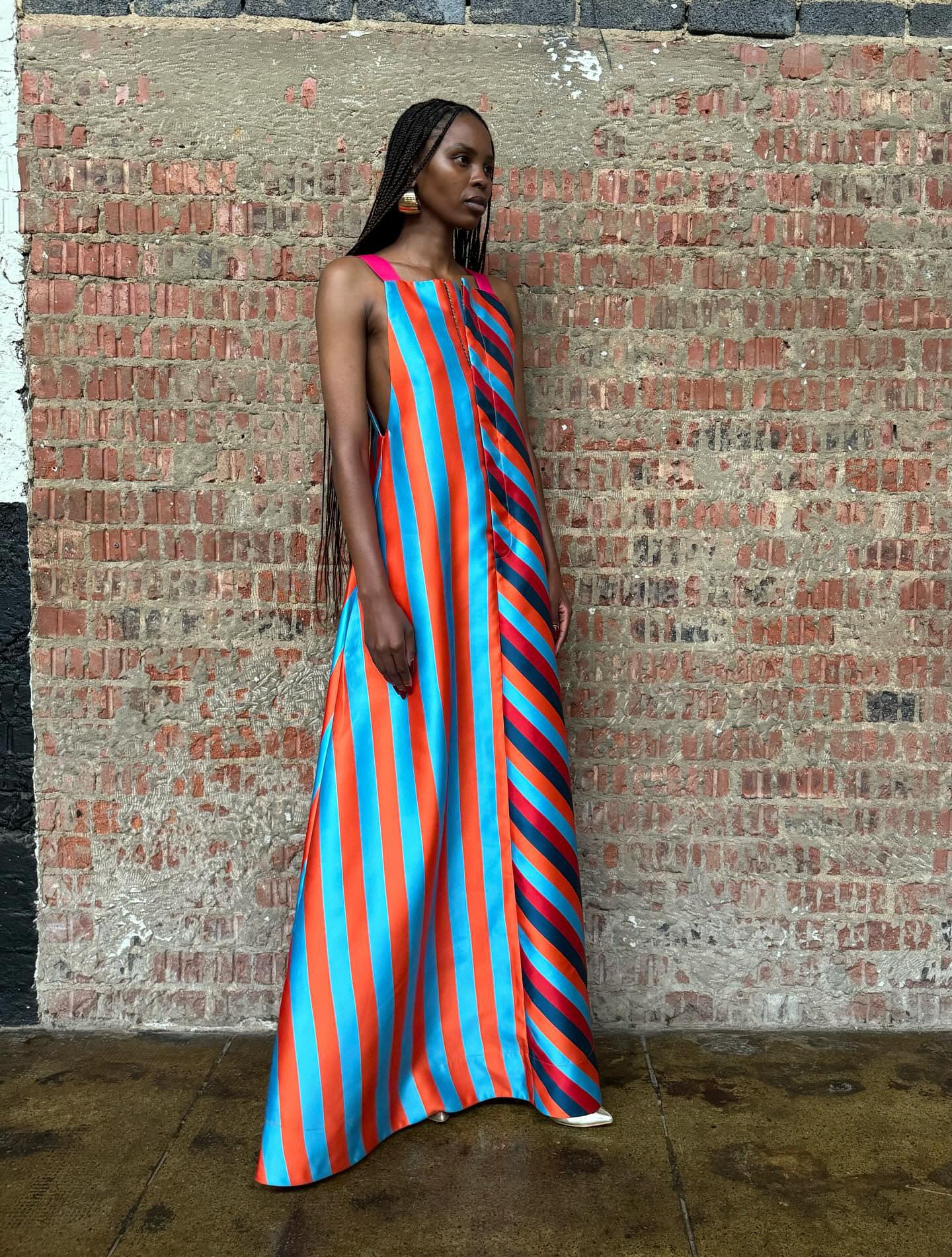 Inqina stripe maxi dress by Ezoketho