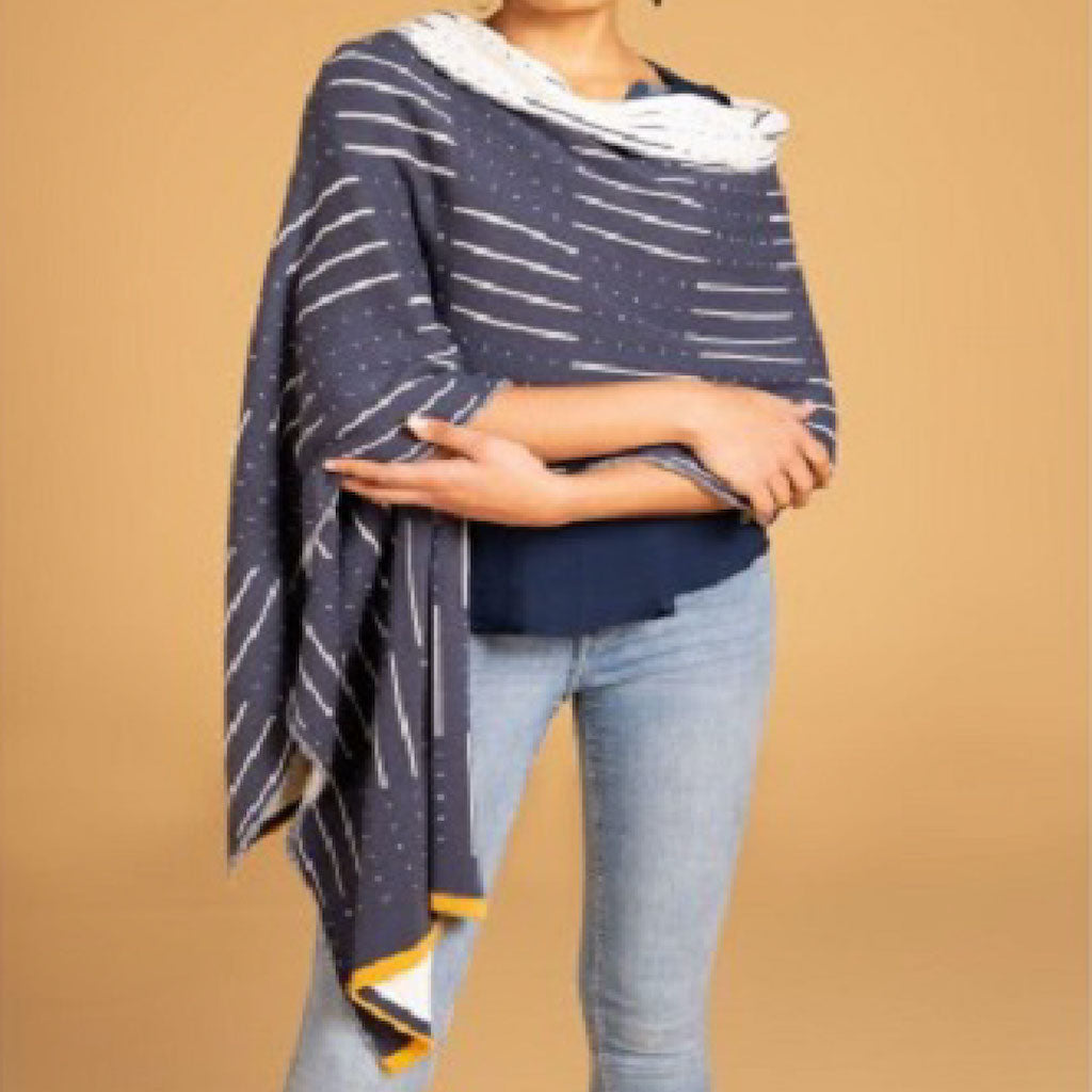 Kichana Wrap Navy-Cream