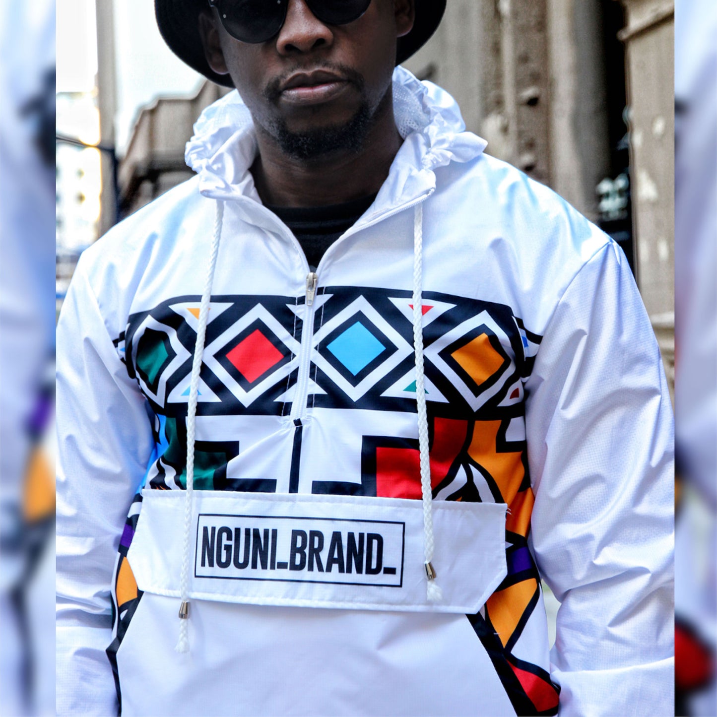 Nguni Brand Windbreaker (White)