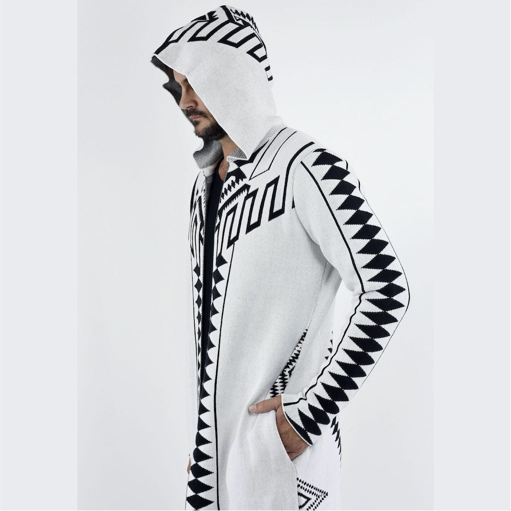 ZG5424 White Diamond Cotton Cardigan