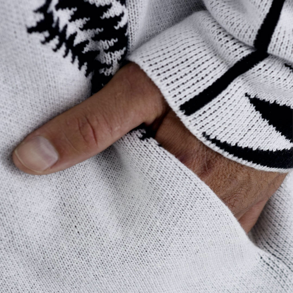 ZG5424 White Diamond Cotton Cardigan