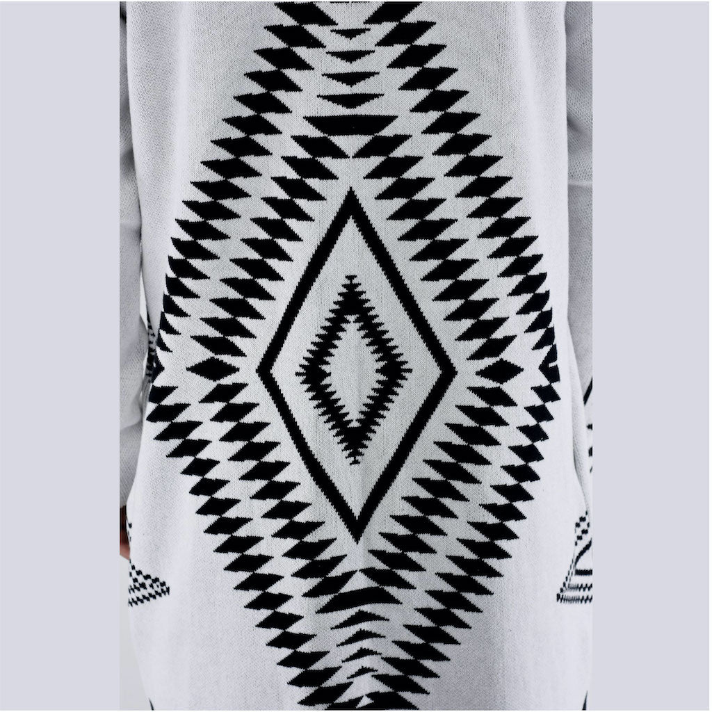 ZG5424 White Diamond Cotton Cardigan