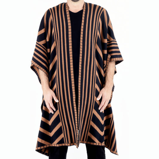 ZG5425 Rust Black Zebra Poncho