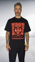 SE7EN HEART BEATS Soweto Department Graphic T-Shirt - Black & Orange