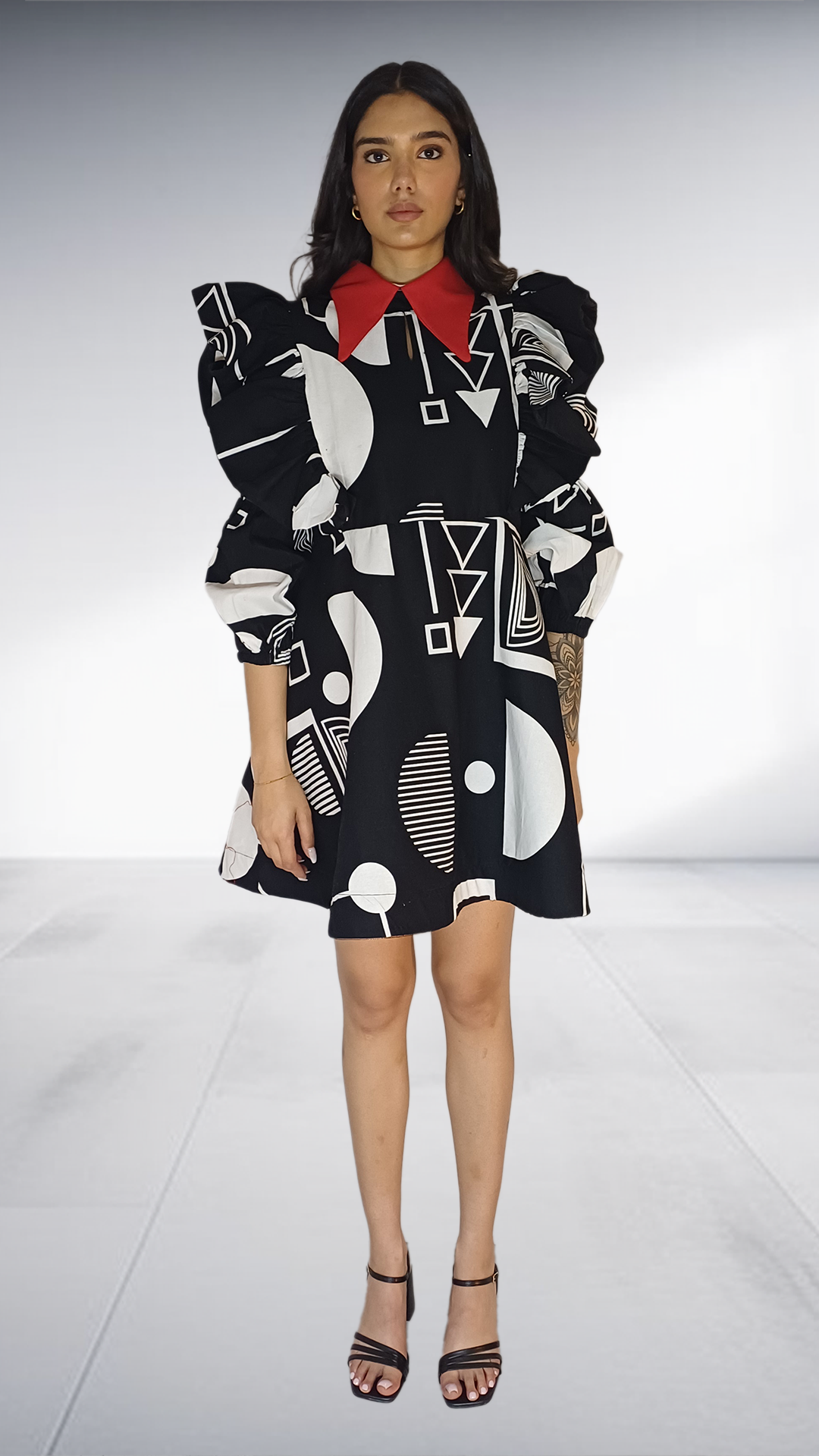 LOLO D Black and White Dress