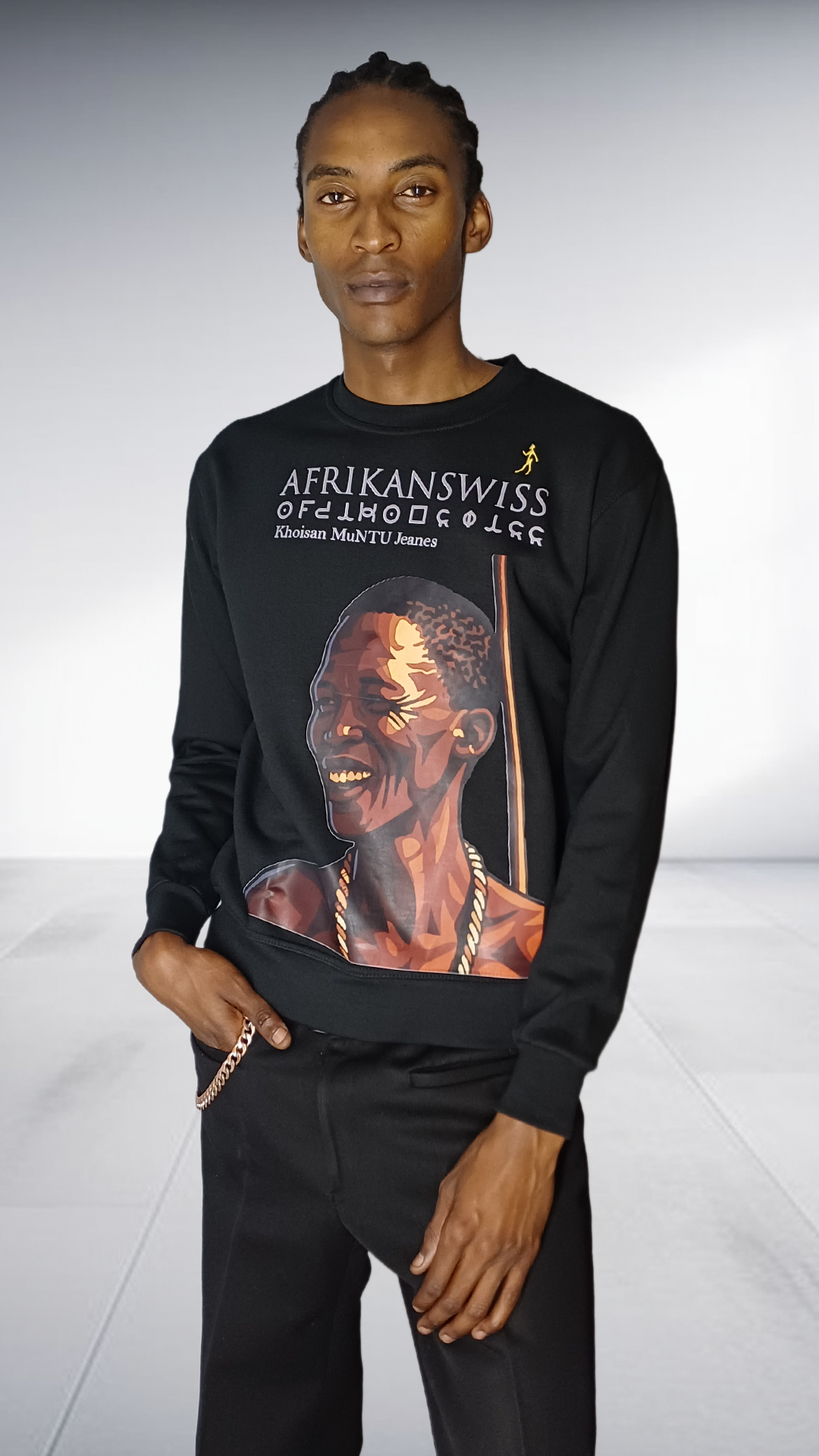 Afrikanswiss Graphic Sweatshirt - Black