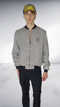 Nivaldo Thierry Houndstooth Bomber Jacket - Grey & Black