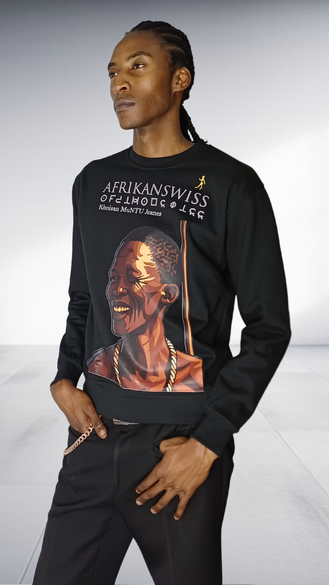 Afrikanswiss Graphic Sweatshirt - Black