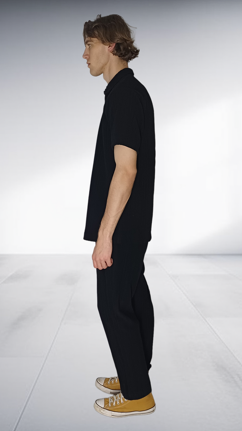 ZIMKHITHA Black Polo T-Shirt & Pants Set