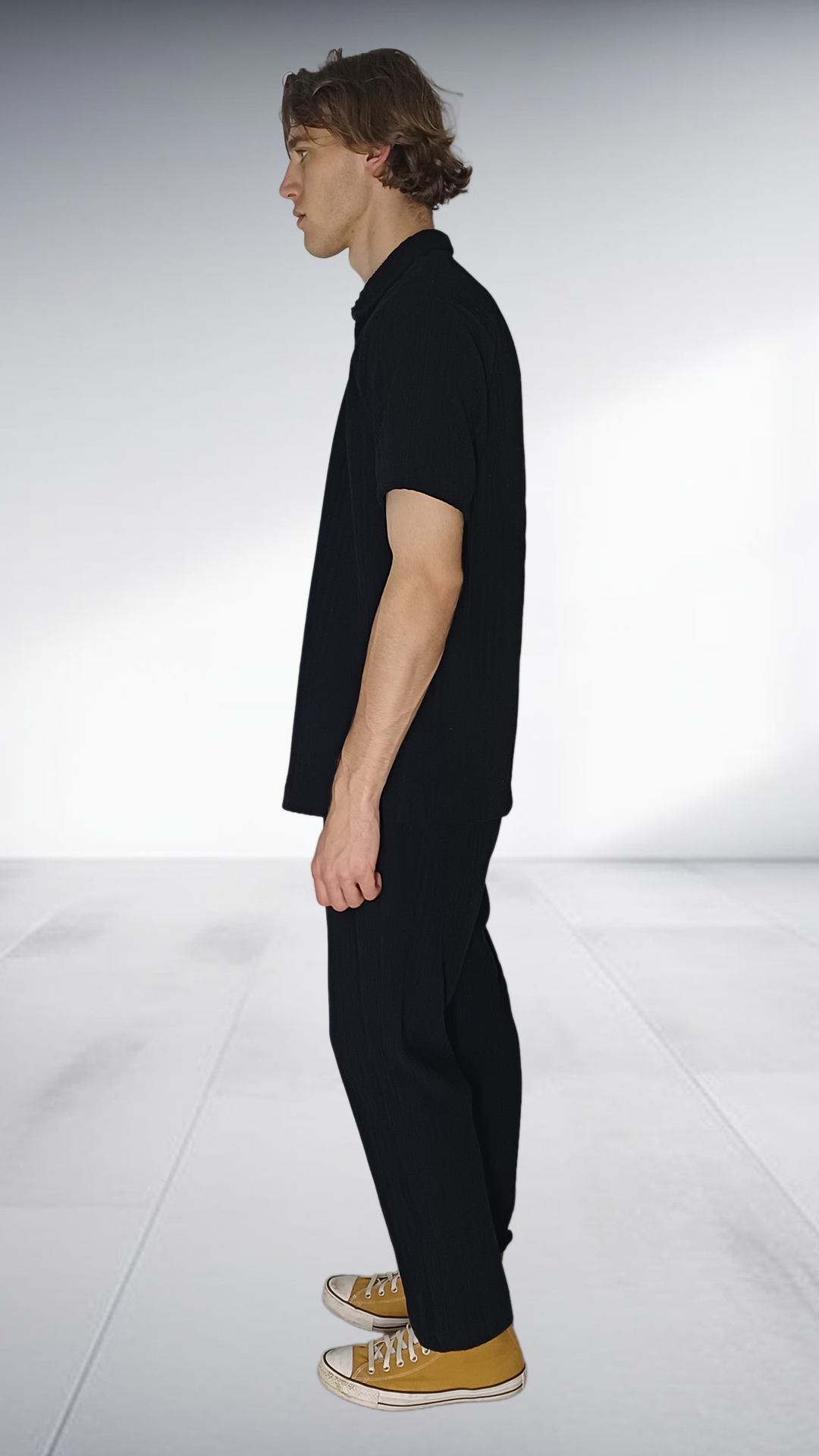 ZIMKHITHA Black Polo T-Shirt & Pants Set
