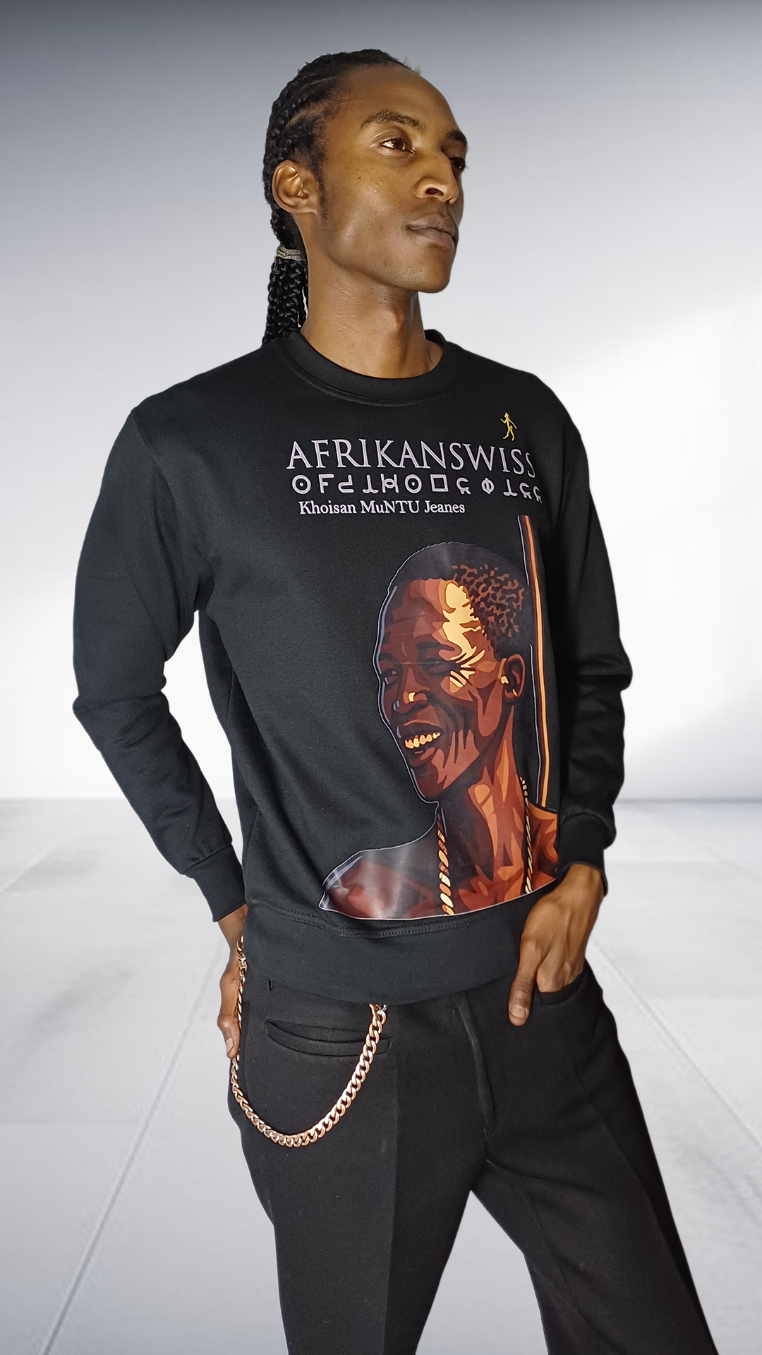 Afrikanswiss Graphic Sweatshirt - Black