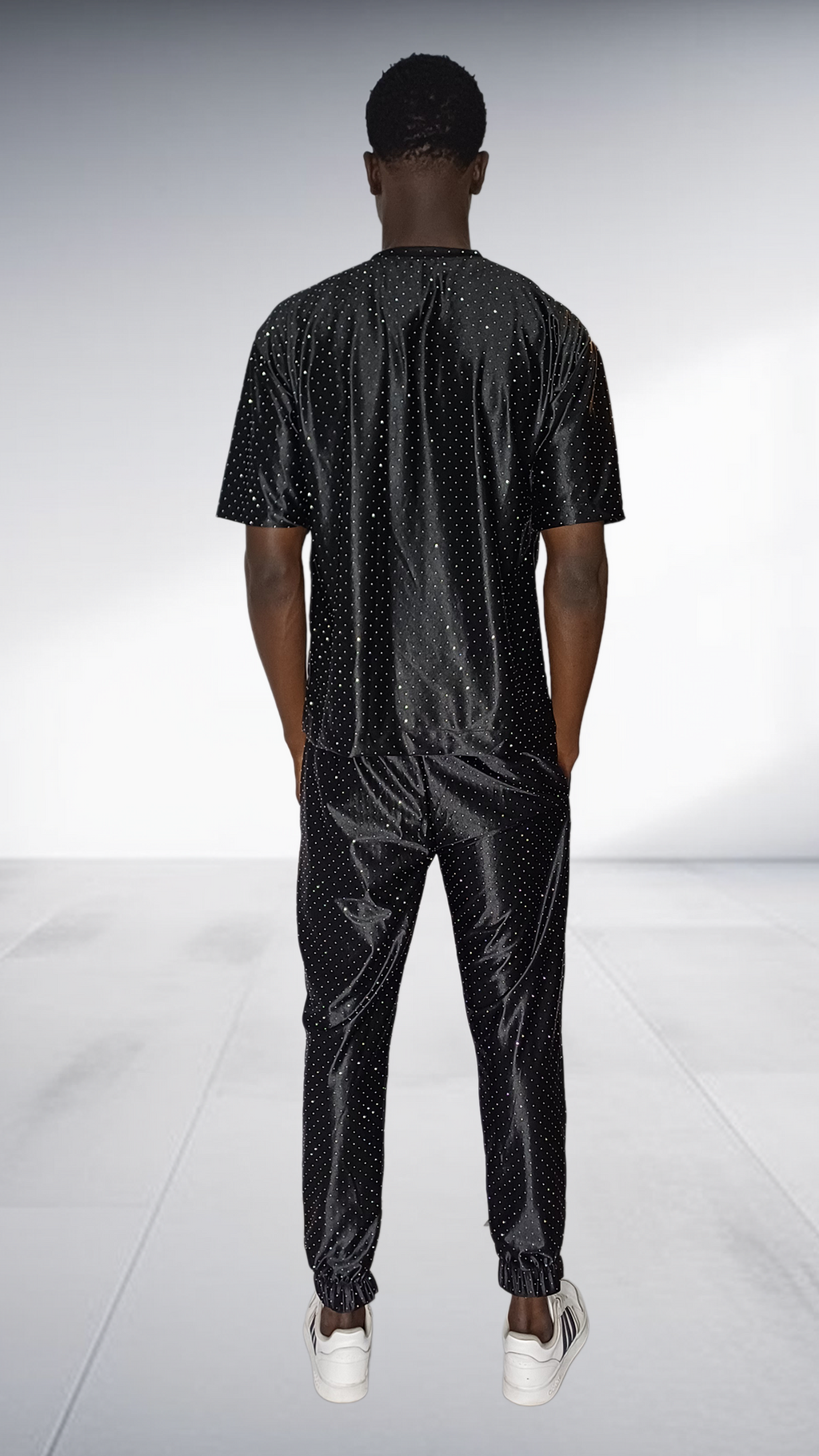 Thula Sindi Black Velvet Studded Two-Piece Set – velvet Two-Piece Set, view 4 | AfricaRise