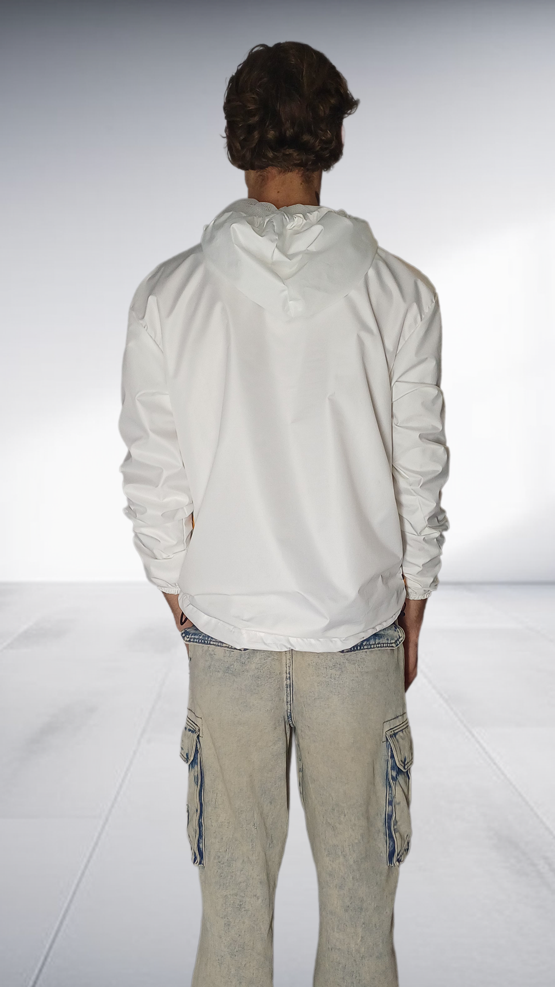 NguniBrand White Ndebele Print Windbreaker