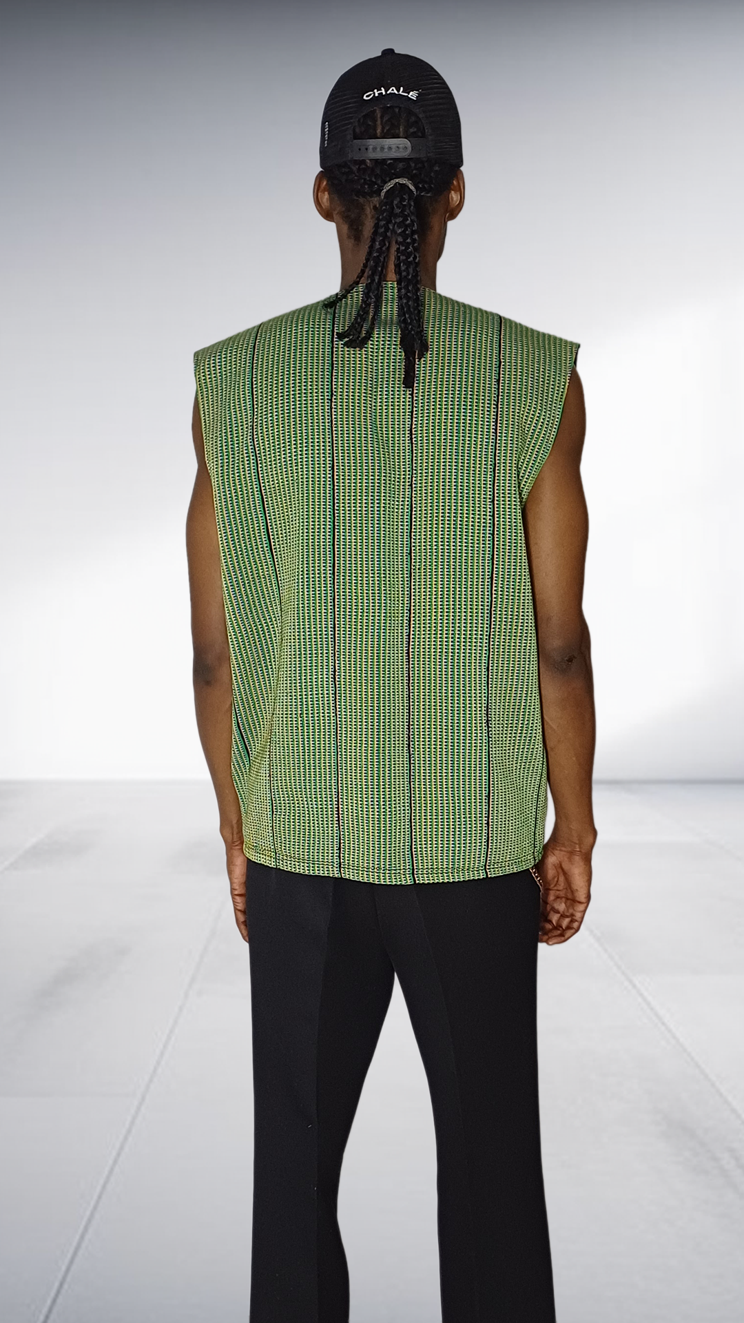 Chale Striped Utility Vest - Green
