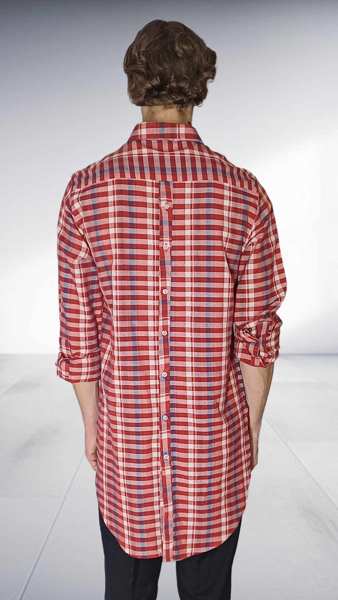 Sipho Mbuto Oversized Check Shirt - Red & Cream