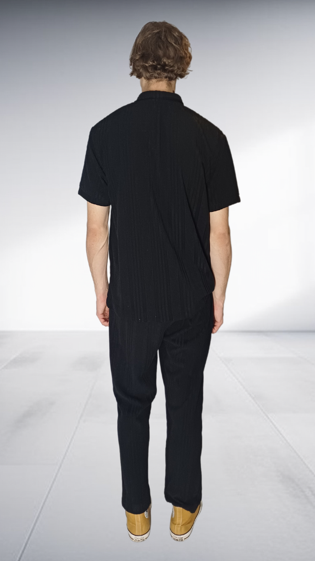 ZIMKHITHA Black Polo T-Shirt & Pants Set