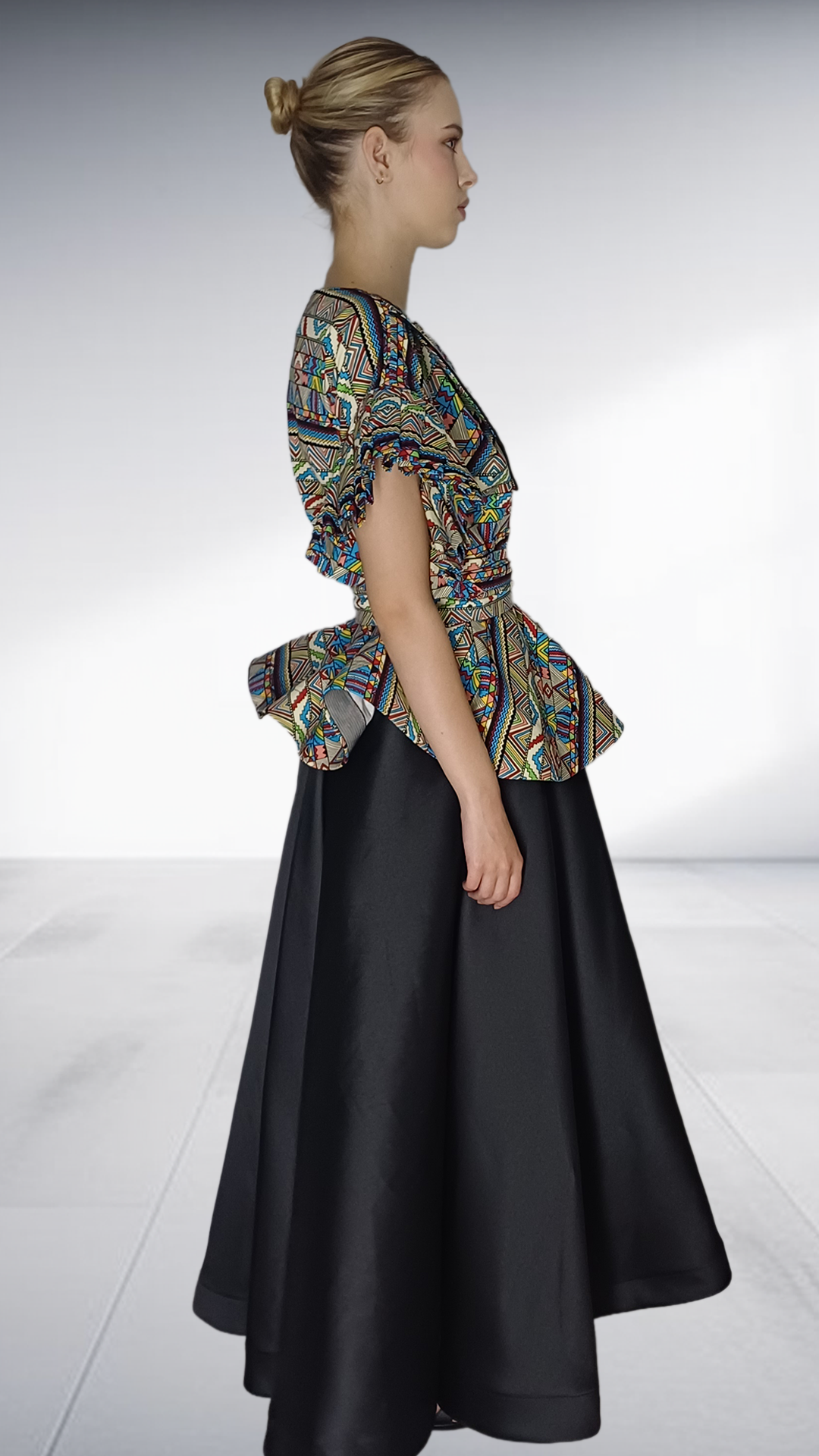 Jozsy Ndebele Print Wrap Top - Turquoise, Coral & Gold