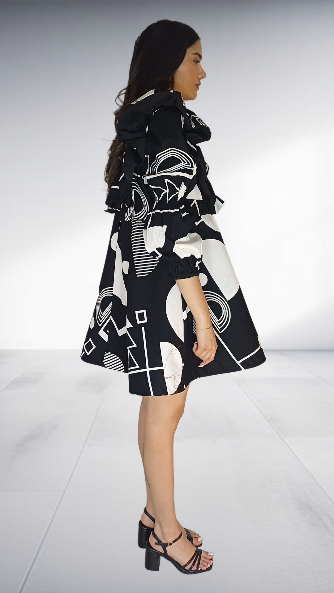 LOLO D Black and White Dress