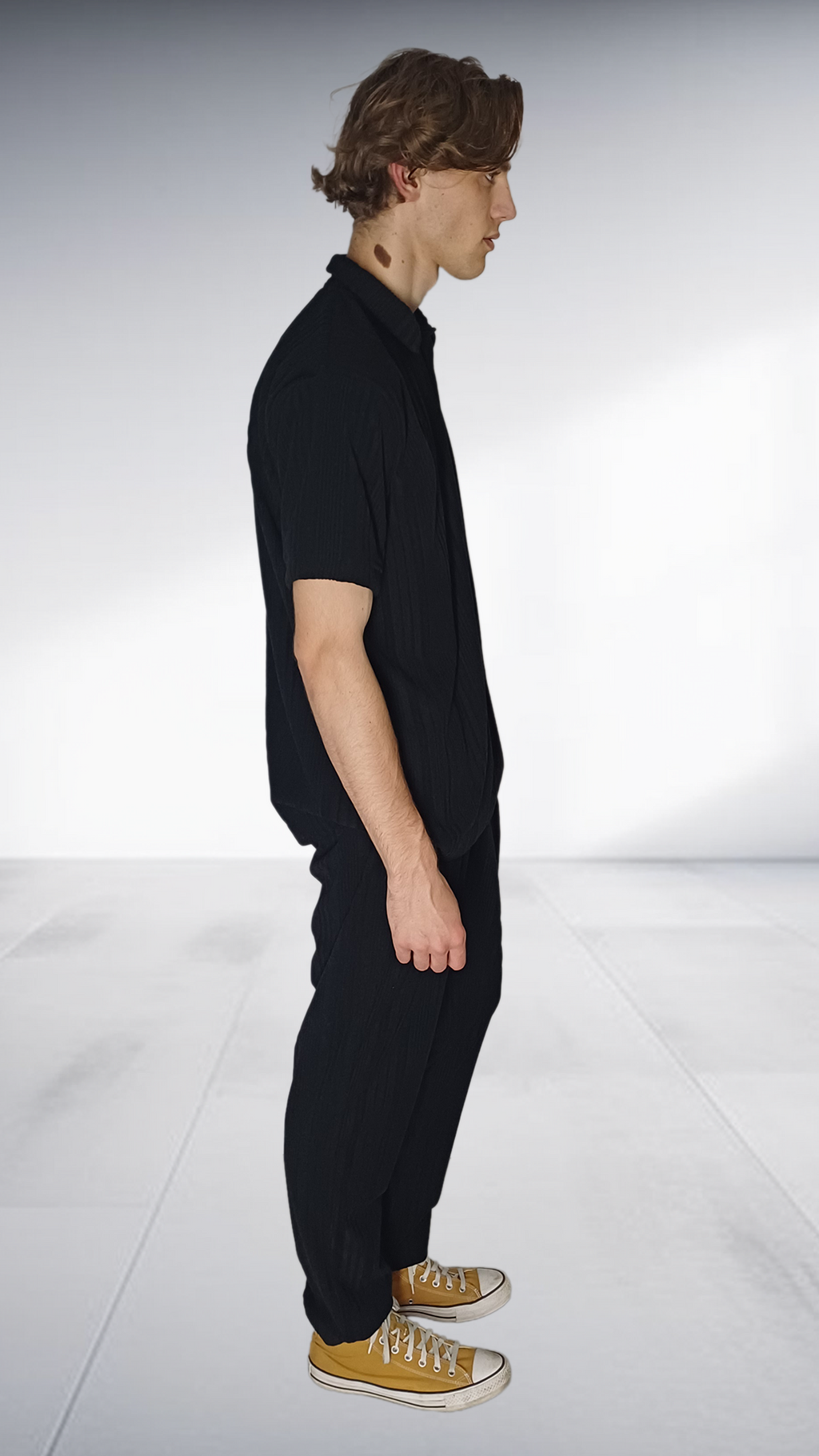 ZIMKHITHA Black Polo T-Shirt & Pants Set