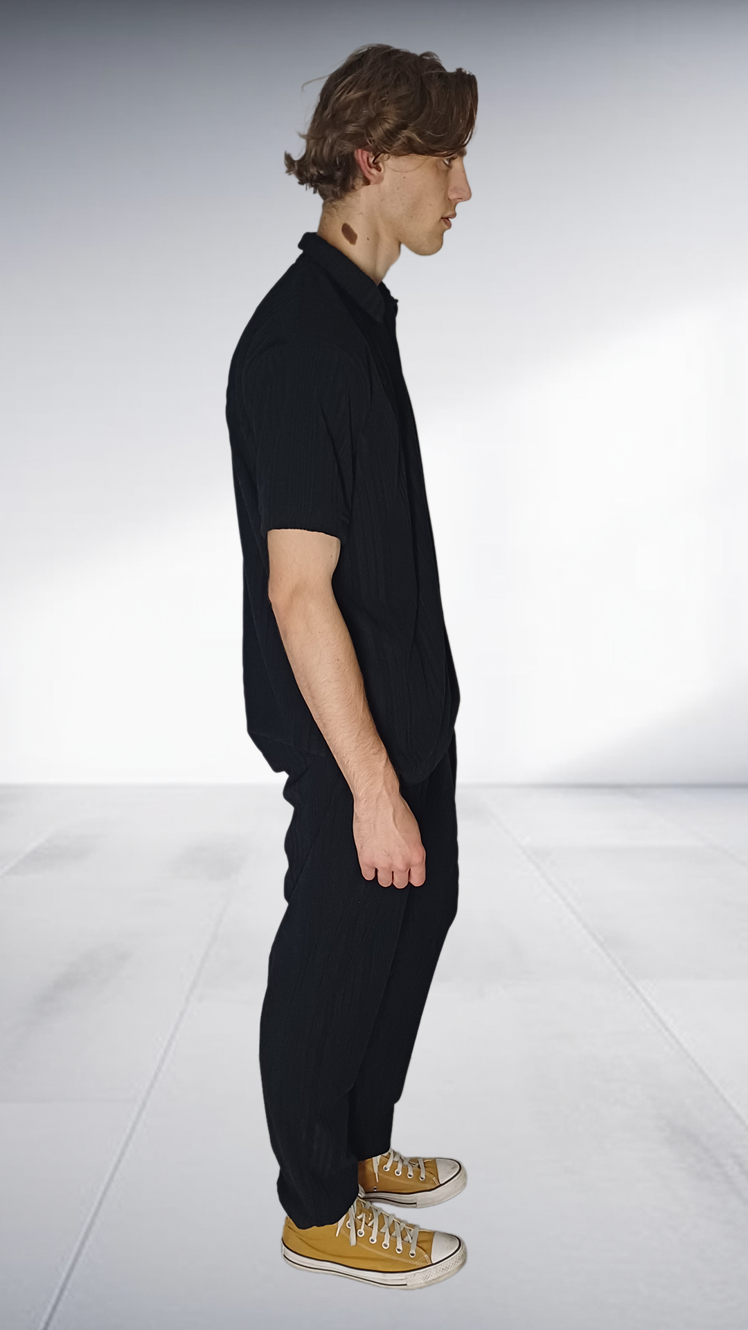 ZIMKHITHA Black Polo T-Shirt & Pants Set