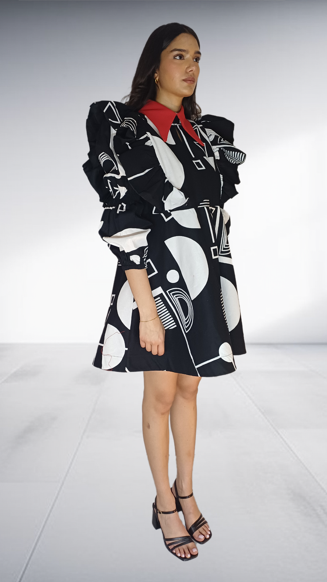 LOLO D Black and White Dress