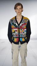 NguniBrand Thingo Ndebele Cardigan - Black & Multicolor – knit Sweater | AfricaRise