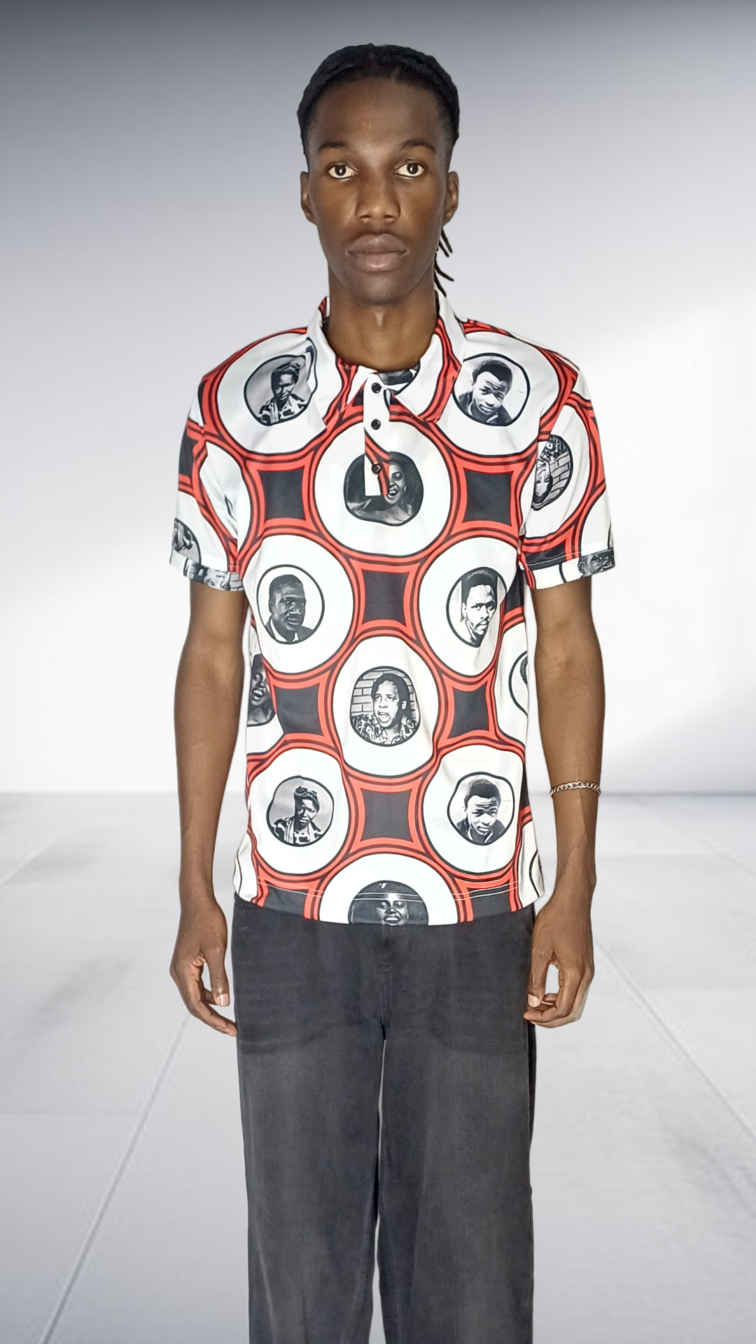Imprint African Leaders Portrait Print Shirt - Red, White & Black