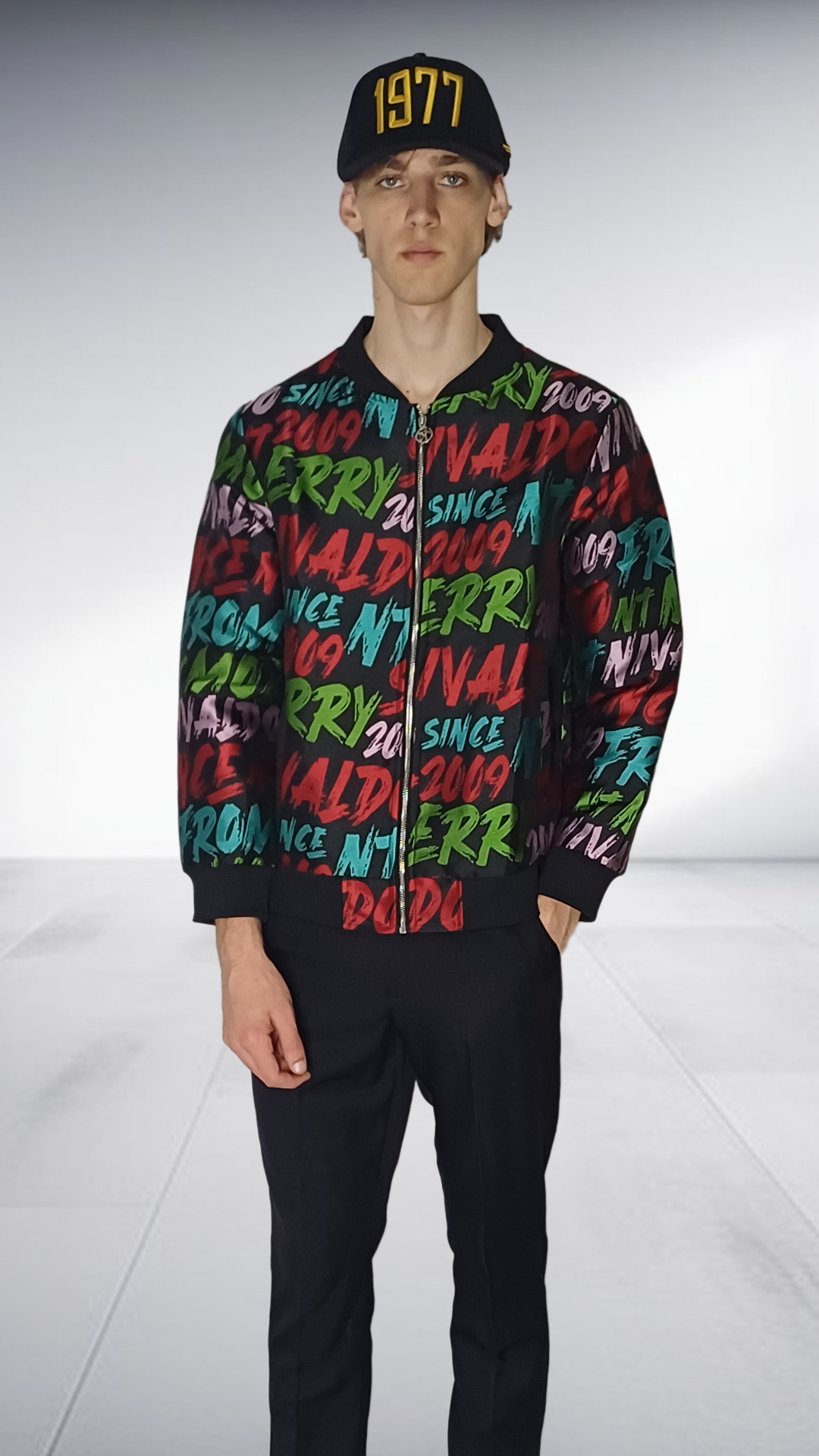 Nivaldo Thierry Graphic Print Bomber Jacket - Black Multicolor