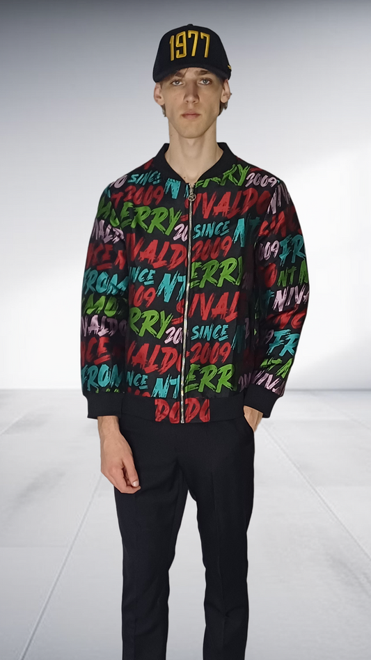 Nivaldo Thierry Graphic Print Bomber Jacket - Black Multicolor