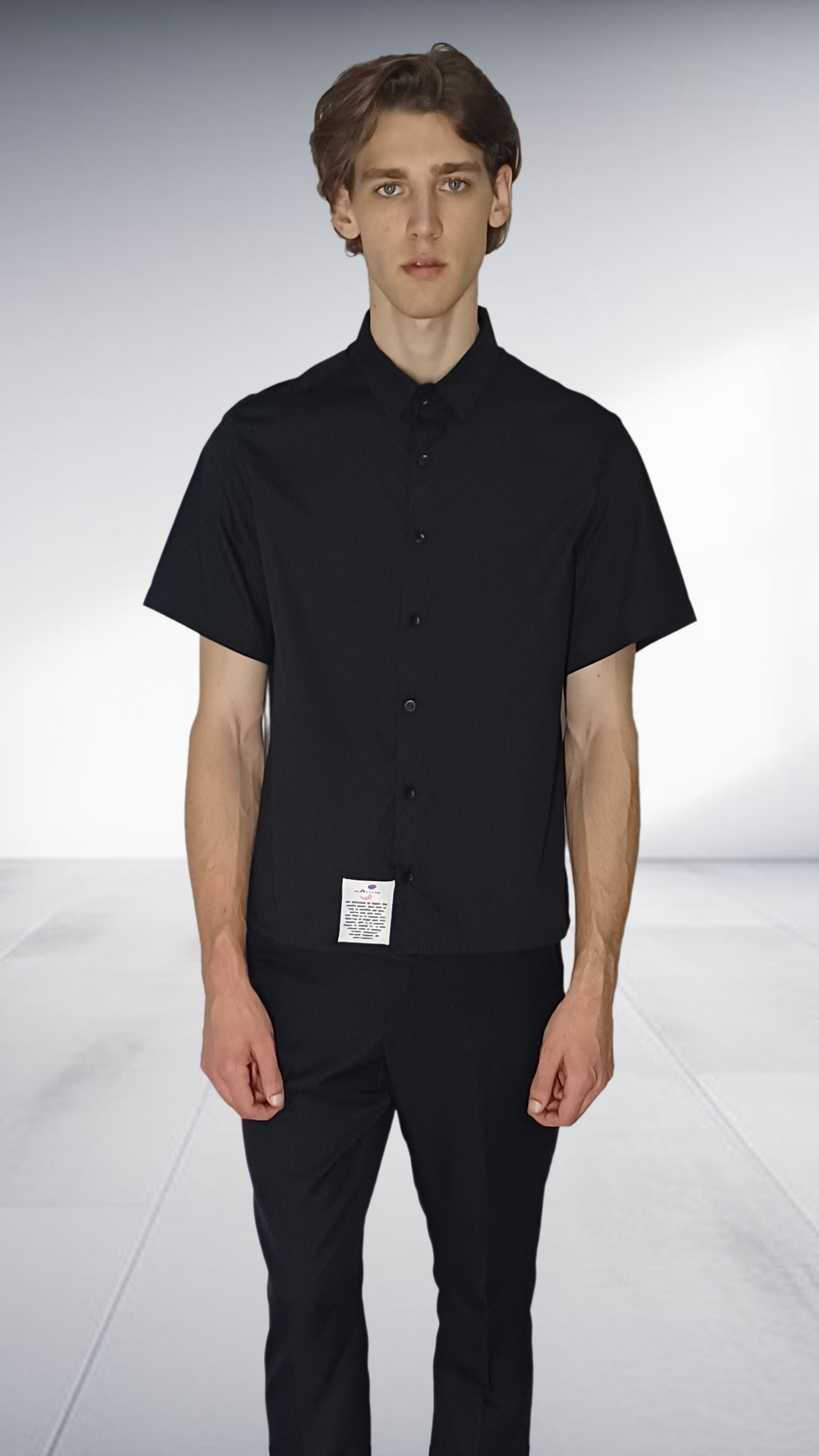 Sipho Mbuto Minimalist Short Sleeve Shirt - Black