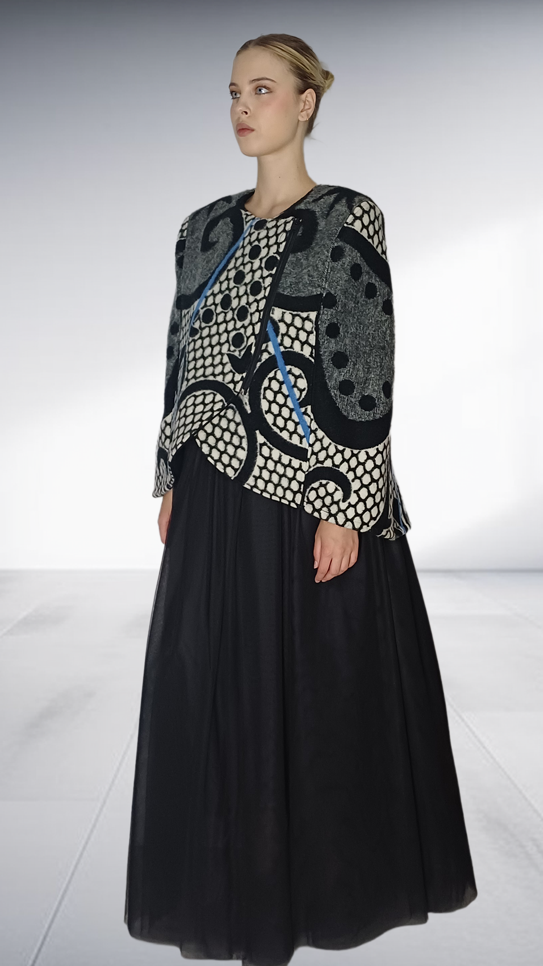 Thabo Makhetha Kobo Ea Bohali Cape - Black, White & Blue