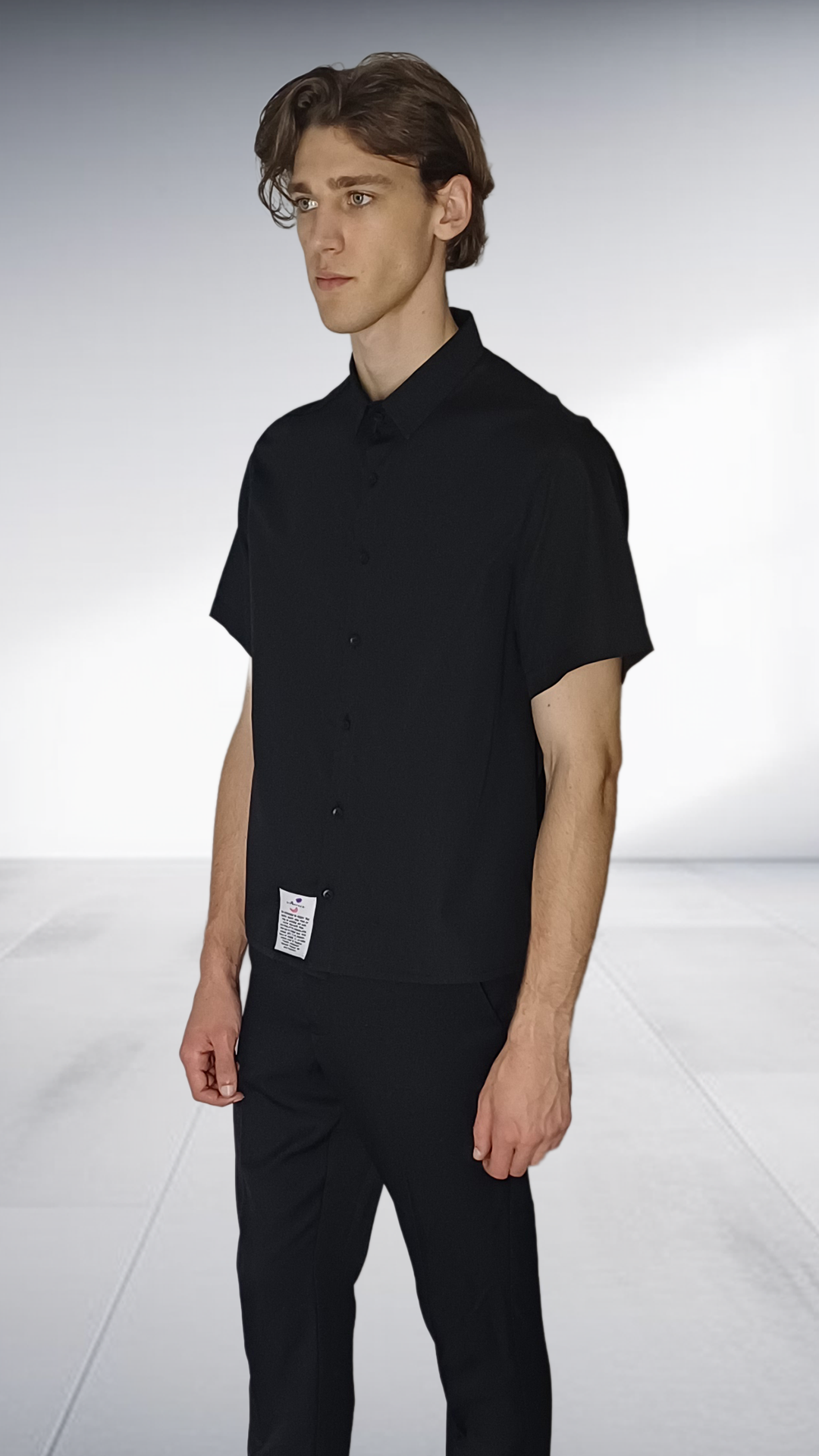 Sipho Mbuto Minimalist Short Sleeve Shirt - Black