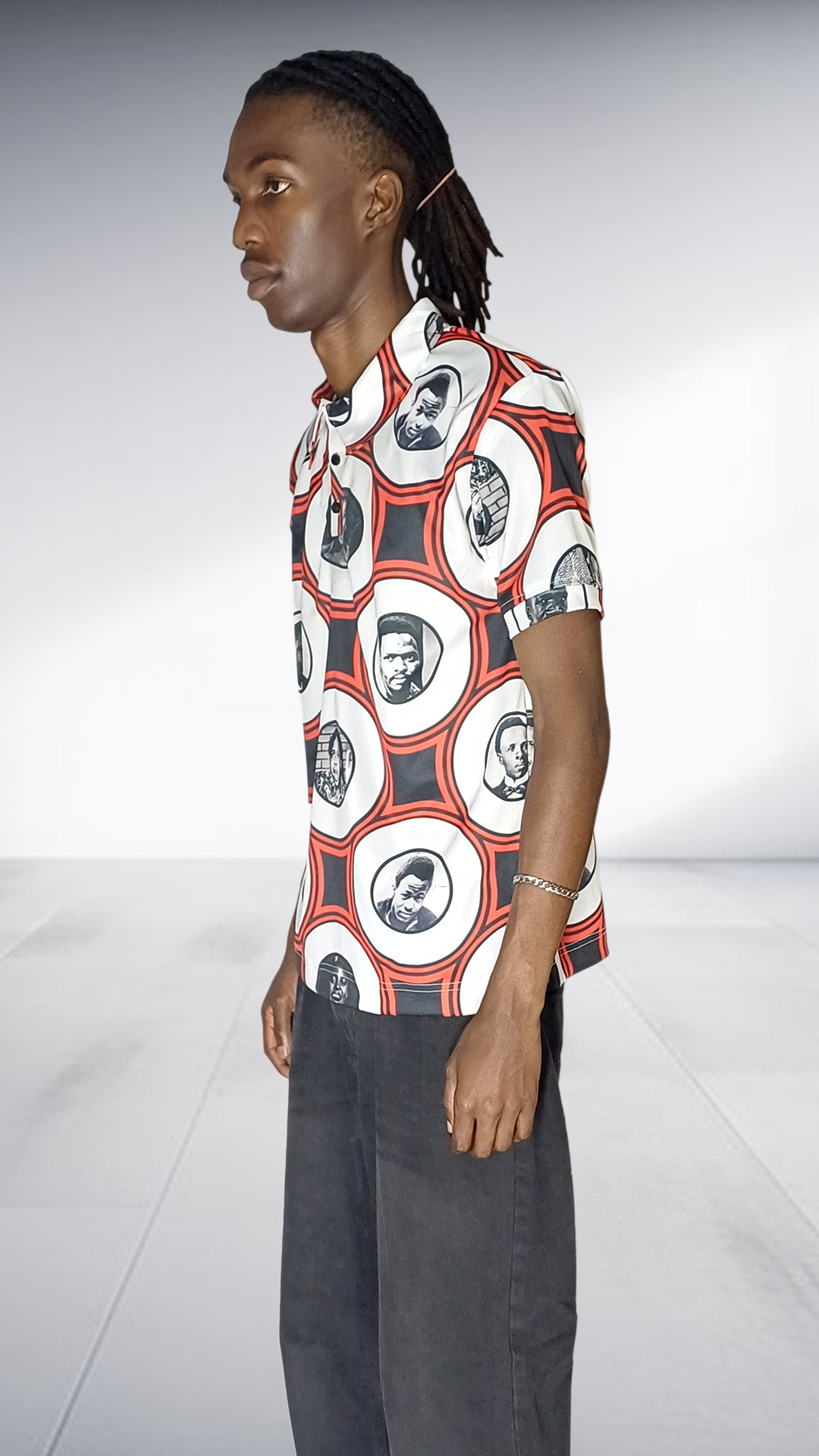 Imprint African Leaders Portrait Print Shirt - Red, White & Black