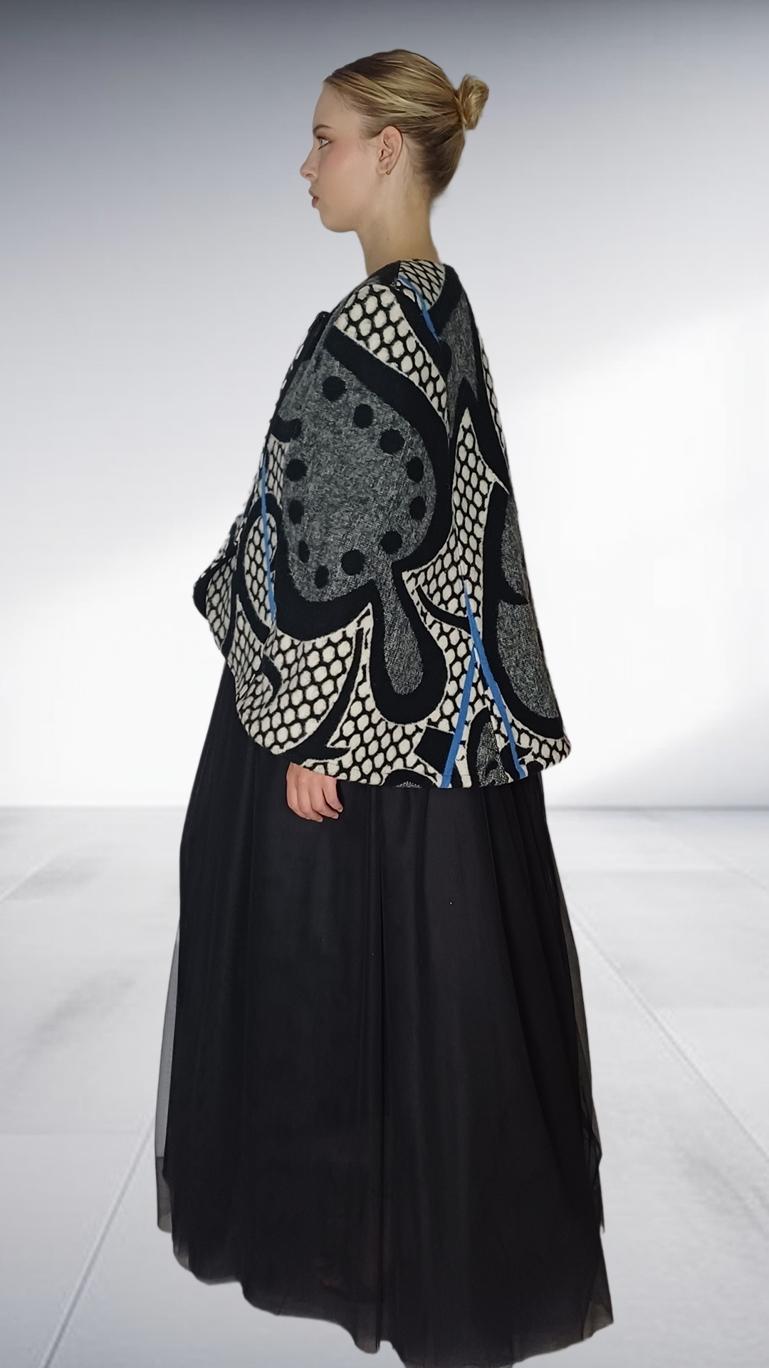 Thabo Makhetha Kobo Ea Bohali Cape - Black, White & Blue