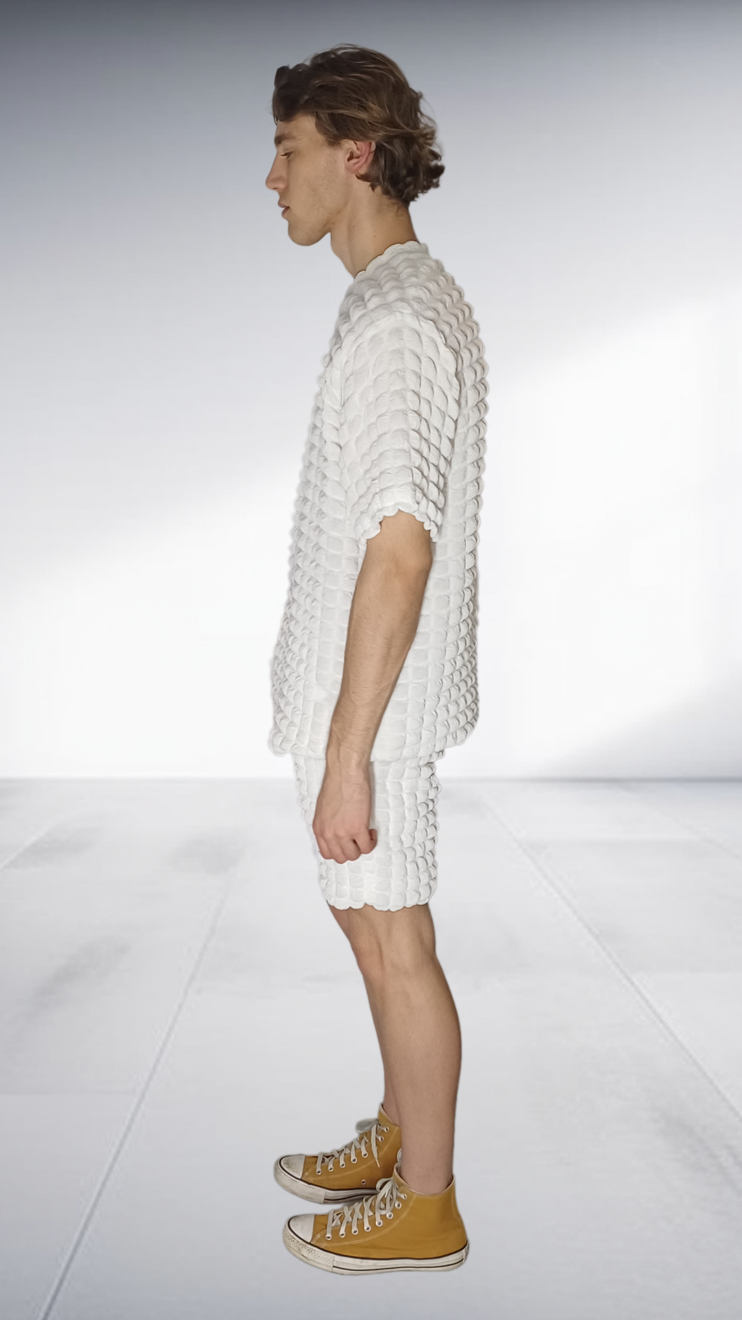 ZIMKHITHA White Textured Two-Piece Set