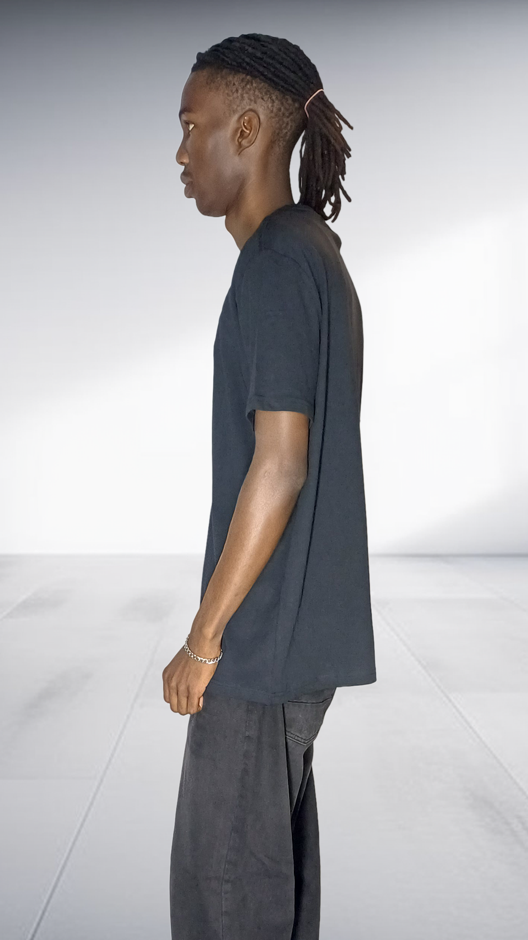 GAE Africa Logo T-Shirt - Black with Embroided African Print