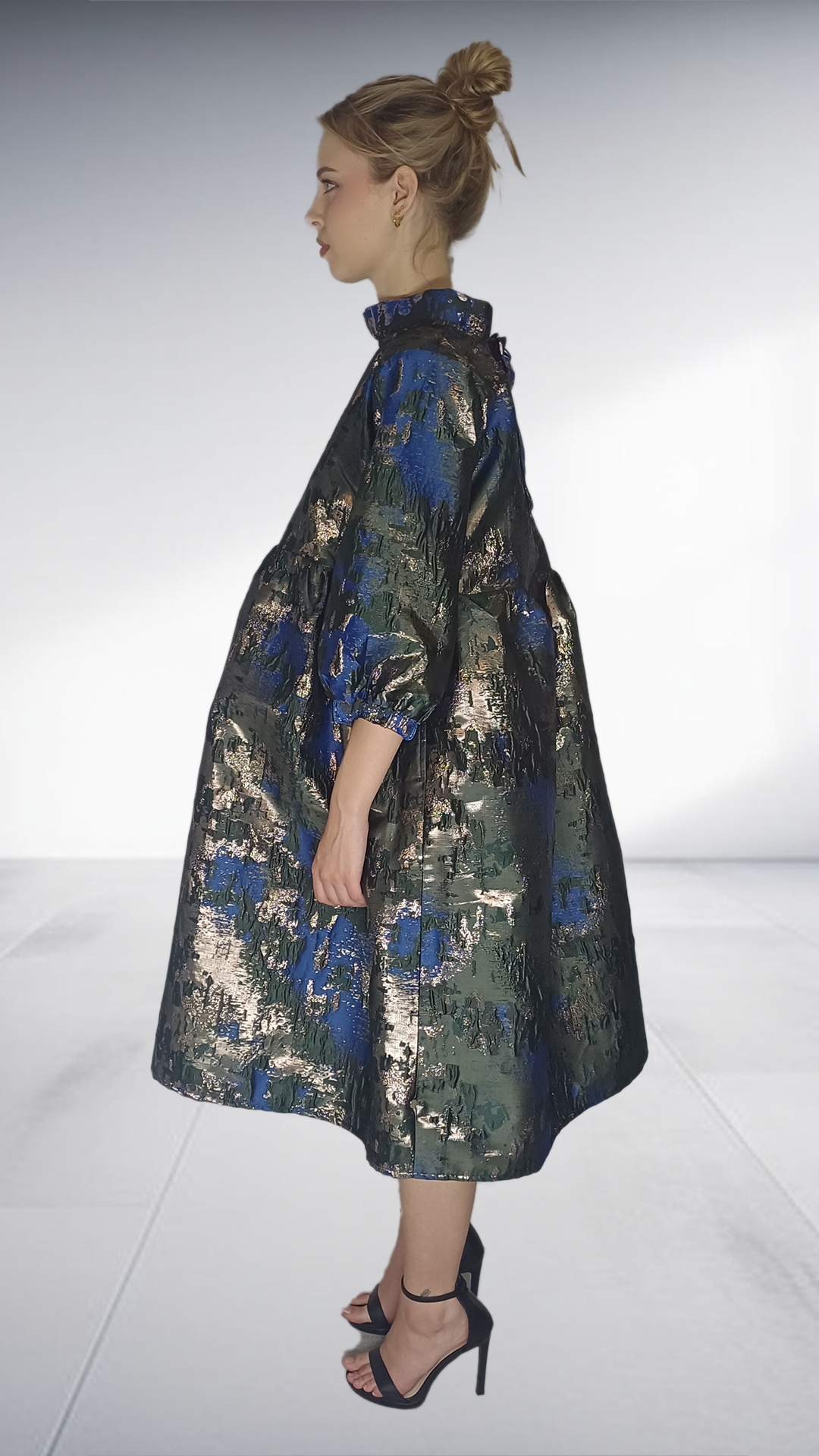 Isabel De Villiers Metallic Jacquard Midi Dress