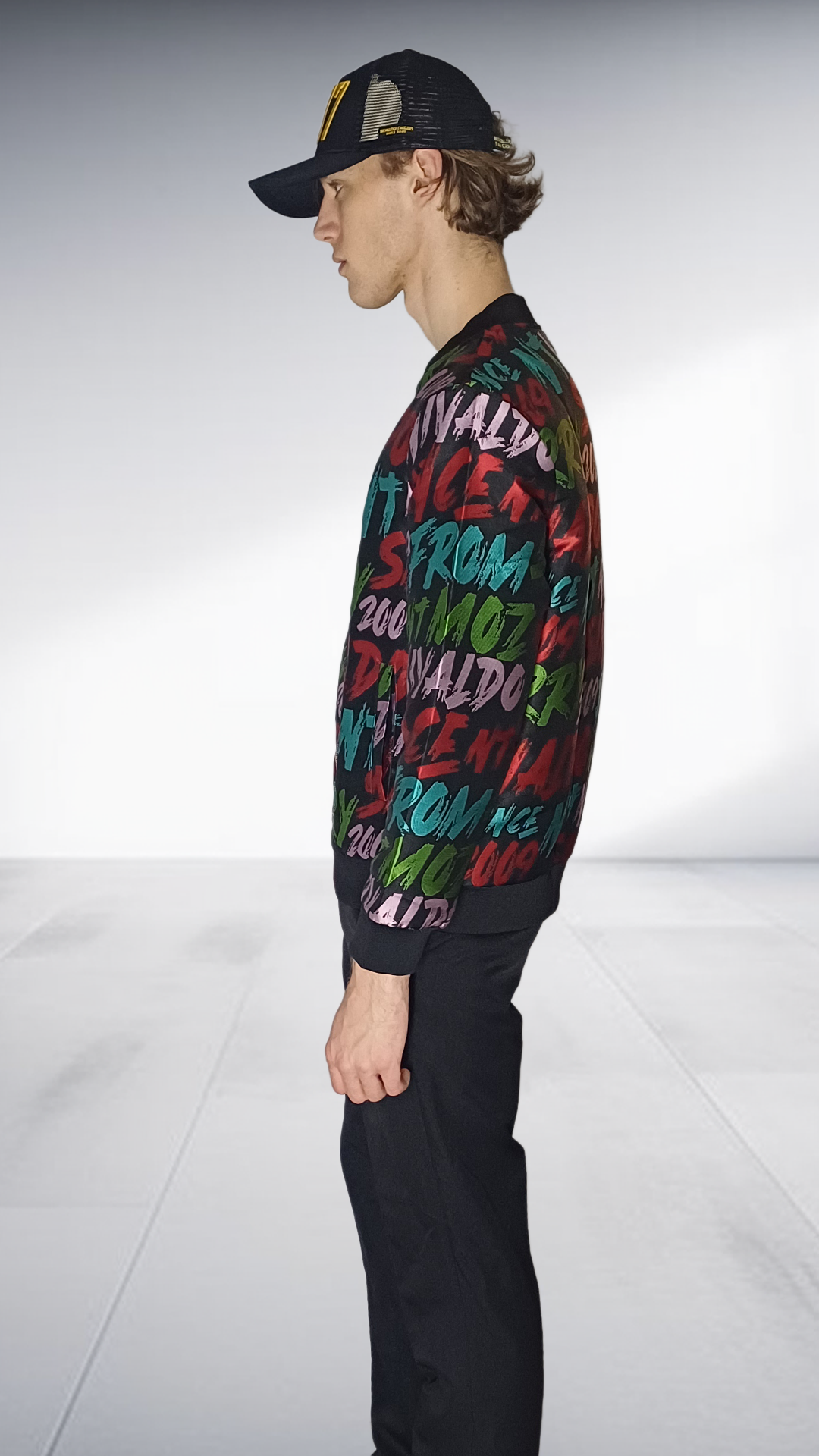 Nivaldo Thierry Graphic Print Bomber Jacket - Black Multicolor