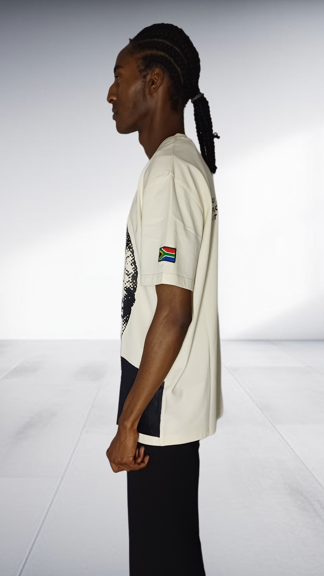 Chale Mandela Portrait Graphic T-Shirt - Cream