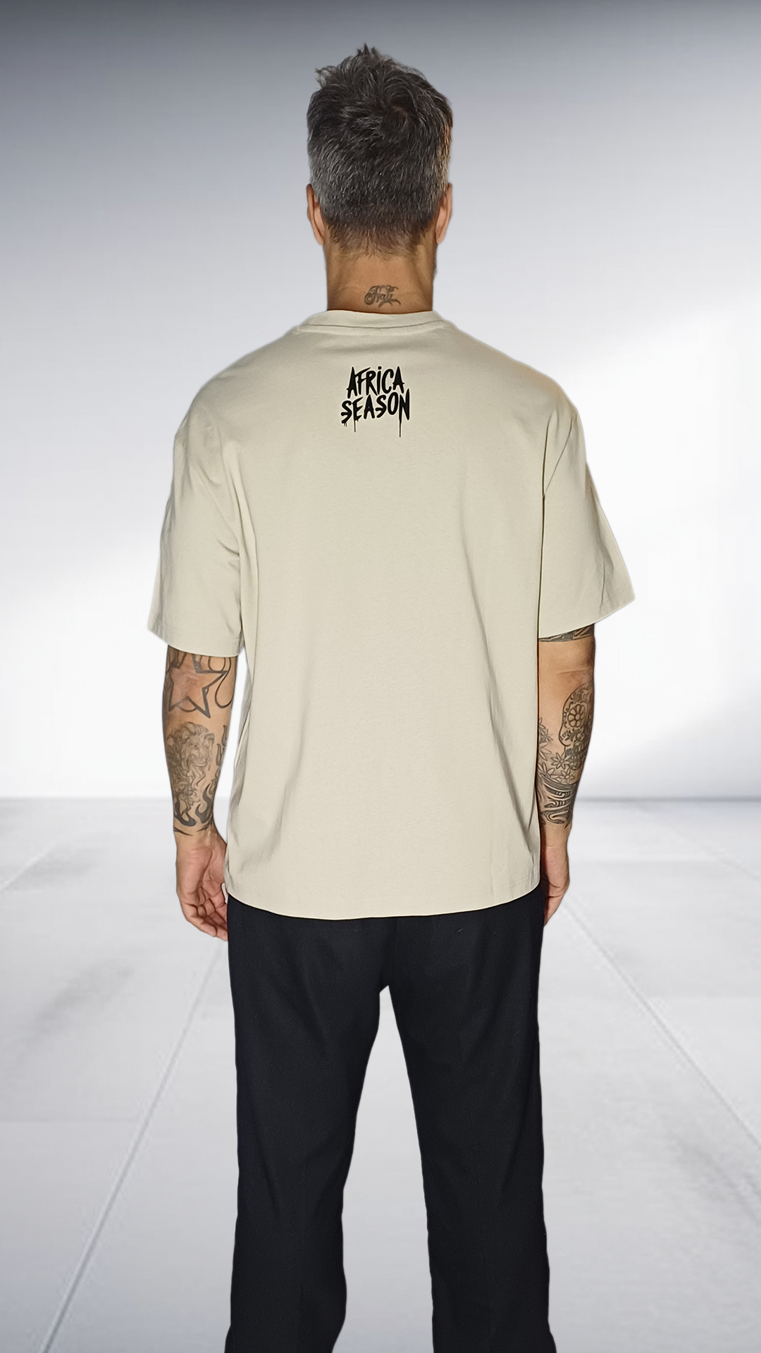 SE7EN HEART BEATS Africa Season Graphic T-Shirt - Sand & Black