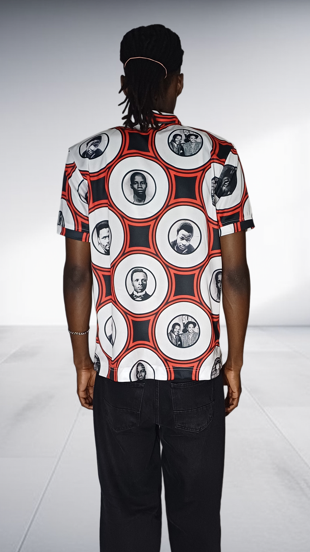 Imprint African Leaders Portrait Print Shirt - Red, White & Black